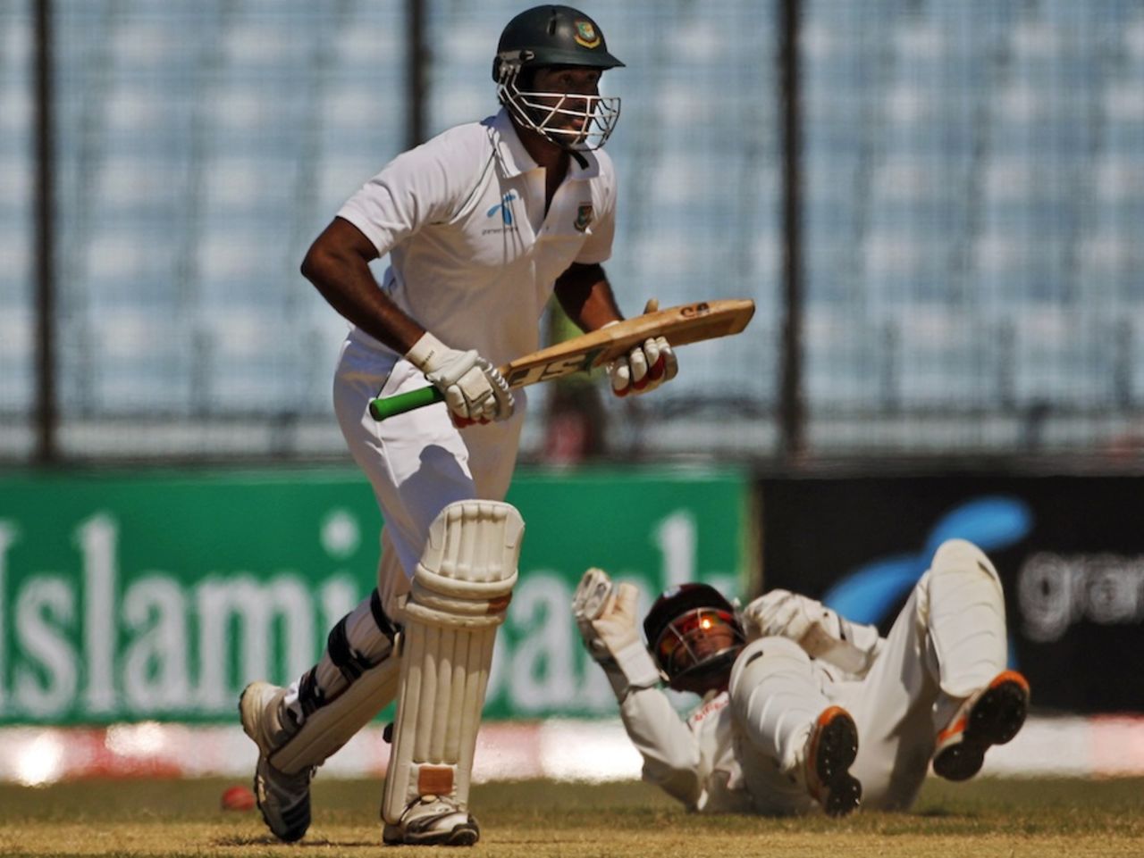 Shahadat Hossain bats on the fourth day, Bangladesh v West Indies, 1st Test, Chittagong, 4th day, October 24, 2011