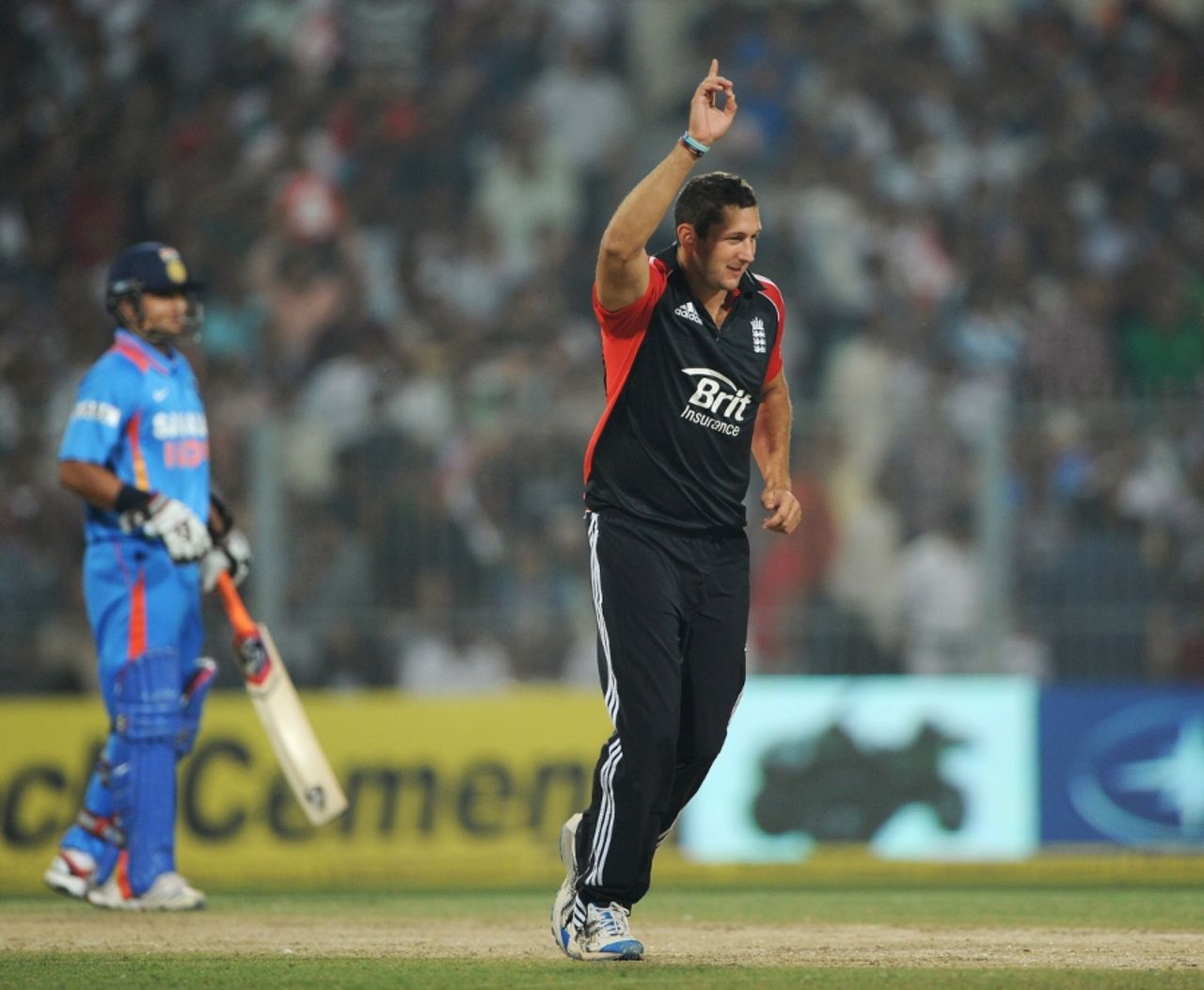 Tim Bresnan had Virat Kohli caught at deep midwicket, India v England, Only Twenty20, Eden Gardens, October 29 2011