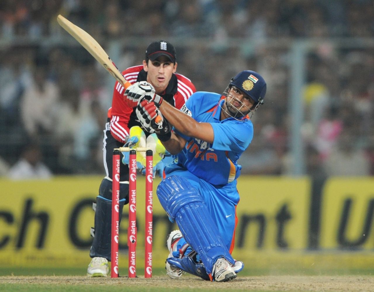 Suresh Raina helped India's cause with a typically bellicose knock, India v England, Only Twenty20, Eden Gardens, October 29 2011