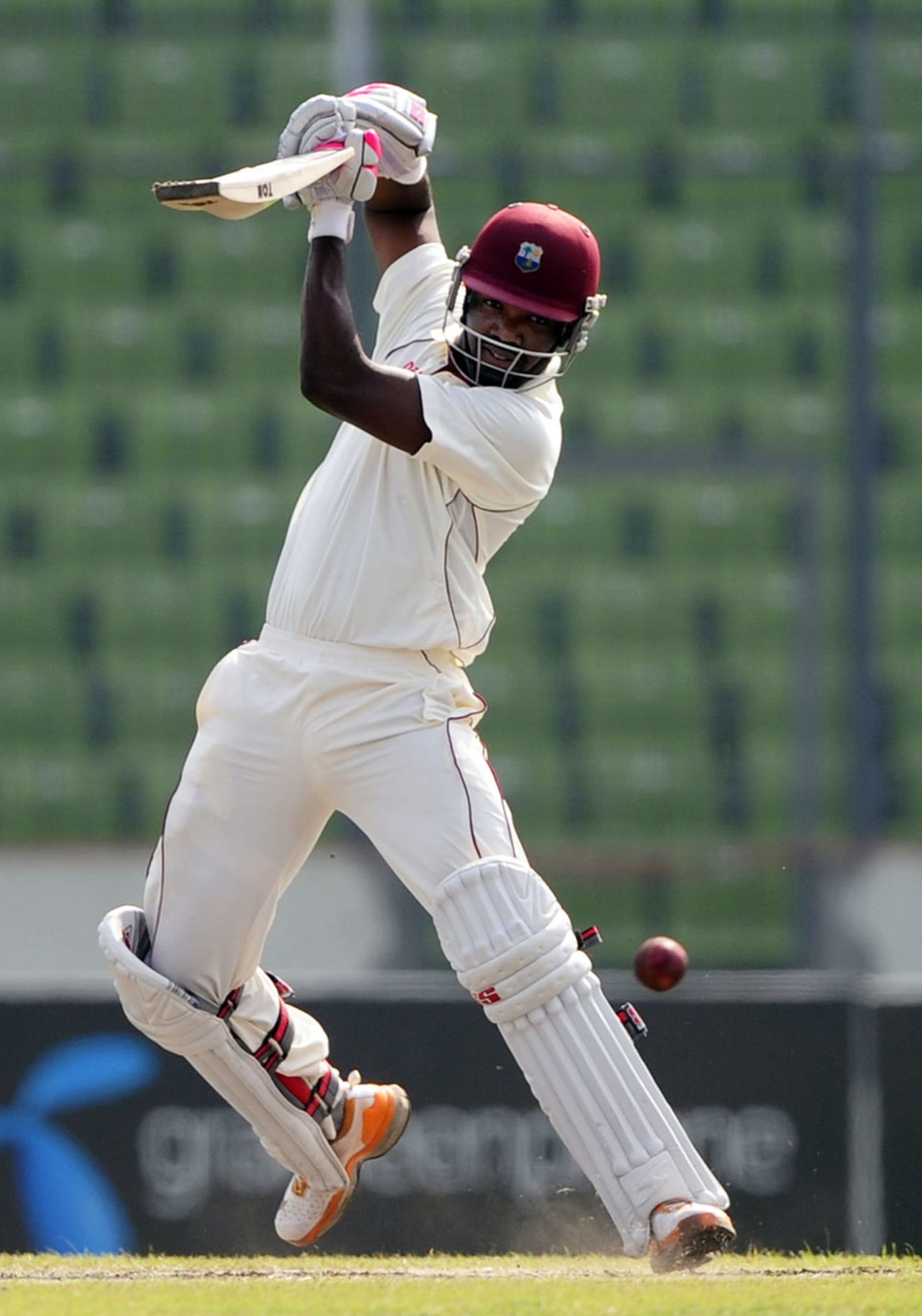 Darren Bravo drives off the back foot, Bangladesh v West Indies, 2nd Test, Mirpur, 4th day, November 1, 2011