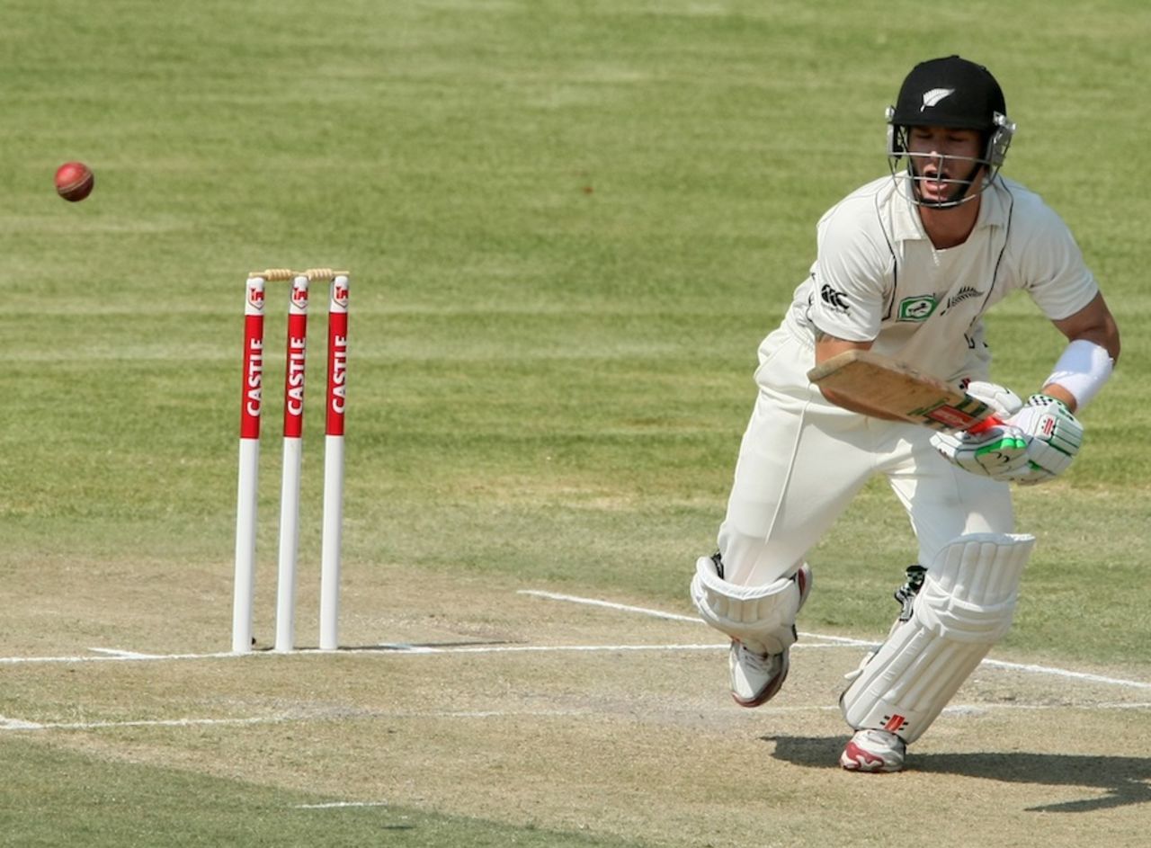 Reece Young remained not out on 9, Zimbabwe v New Zealand, only Test, Bulawayo, 2nd day, November 2, 2011