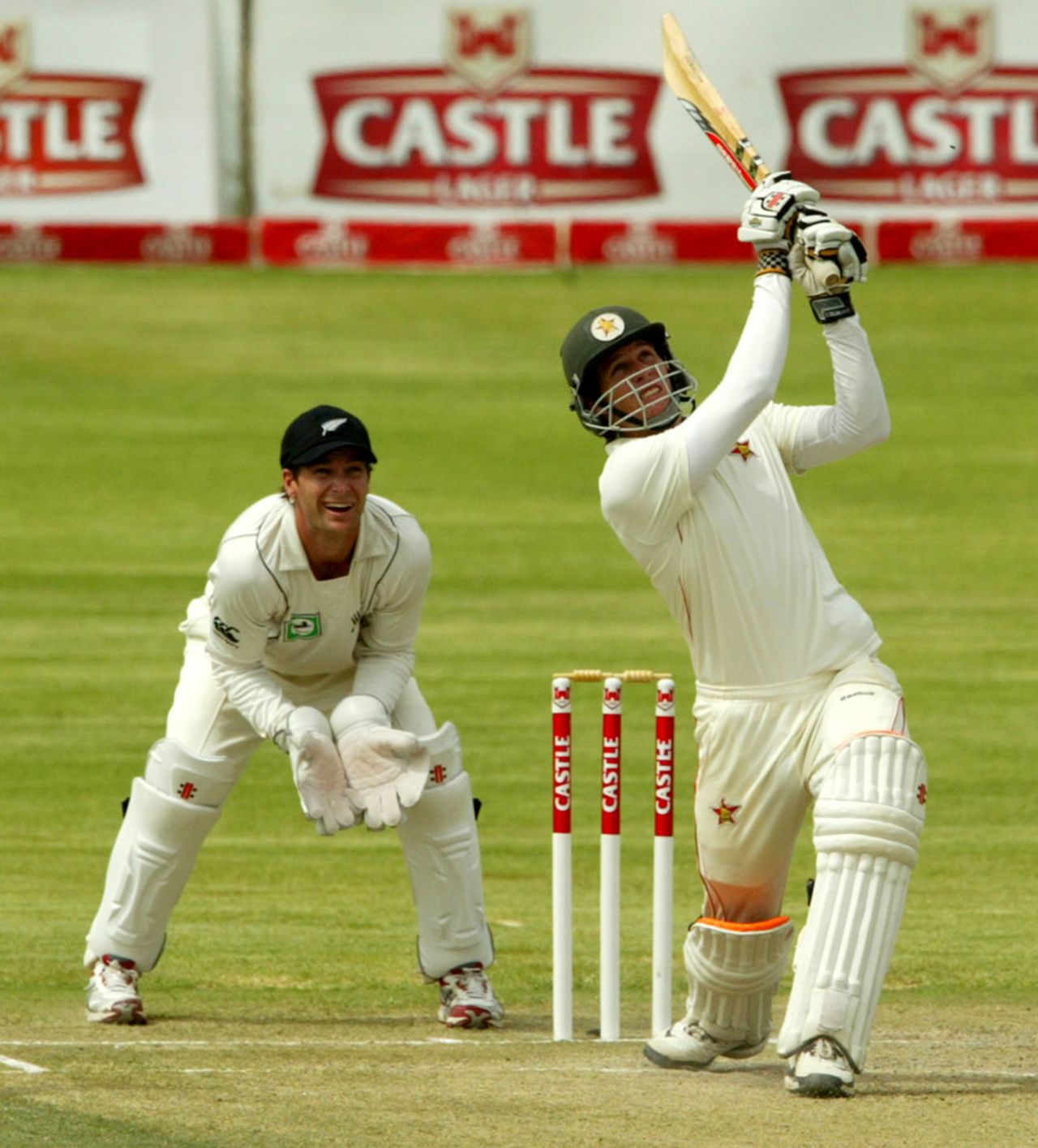 Malcolm Waller launches a straight six, Zimbabwe v New Zealand, only Test, Bulawayo, 3rd day, November 3, 2011