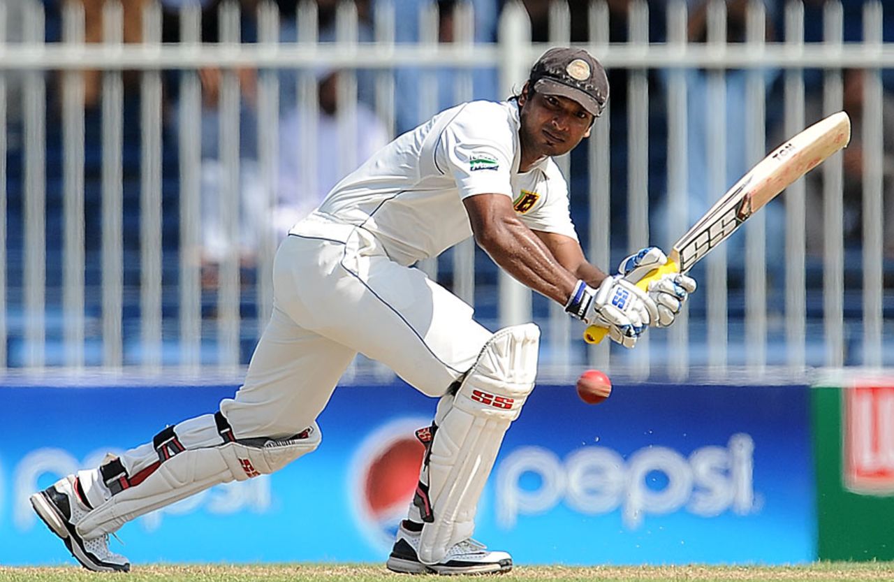 Kumar Sangakkara turns it to the on side, Pakistan v Sri Lanka, 3rd Test, Sharjah, 2nd day, November 4, 2011