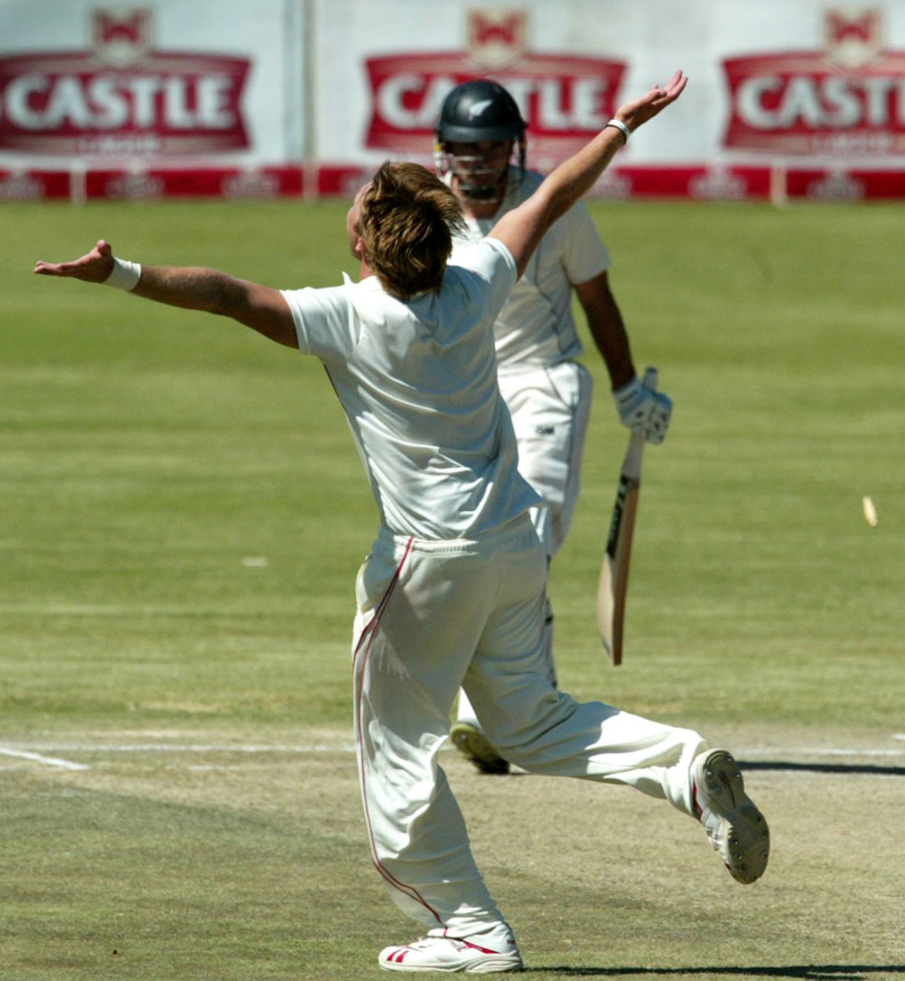 Kyle Jarvis is ecstatic after getting his fifth wicket, Zimbabwe v New Zealand, only Test, Bulawayo, 4th day, November 4, 2011