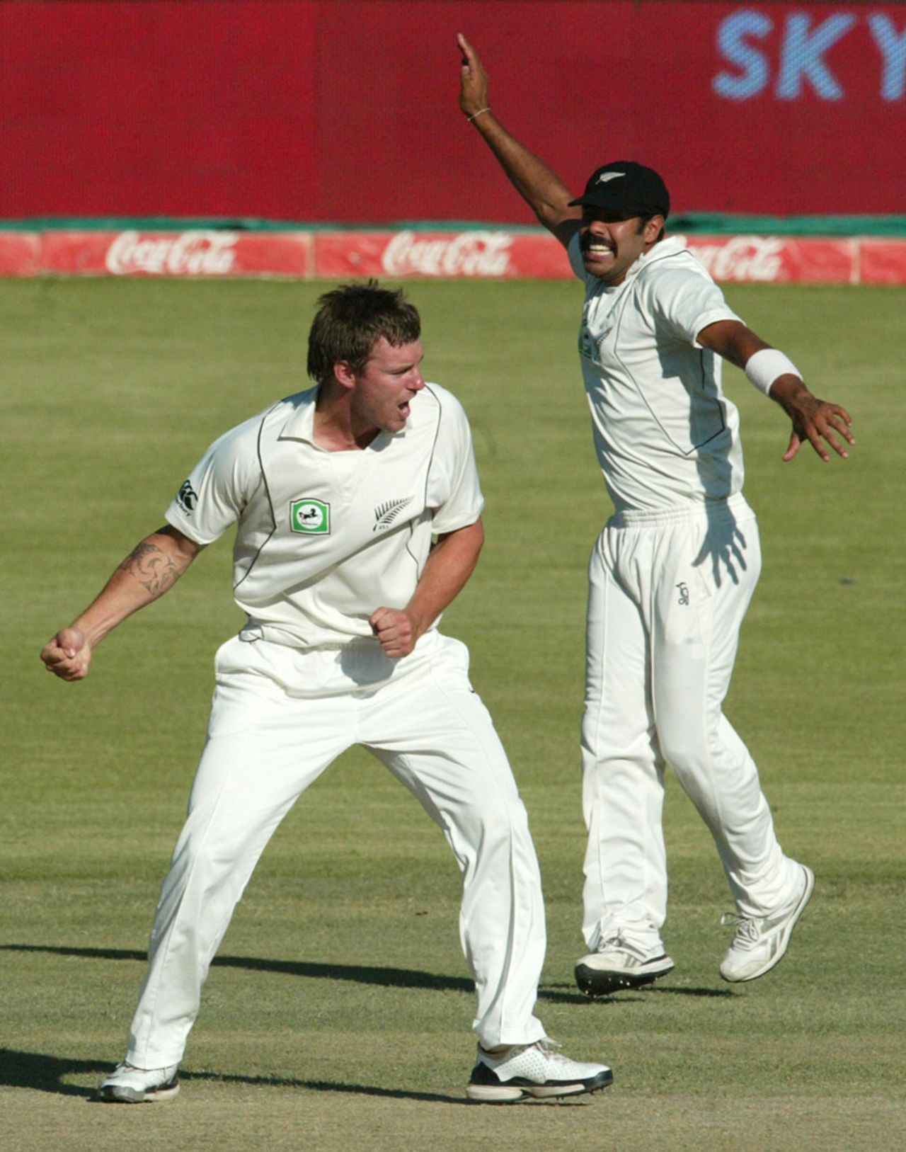 Doug Bracewell struck twice for New Zealand on the fourth evening, Zimbabwe v New Zealand, only Test, Bulawayo, 4th day, November 4, 2011
