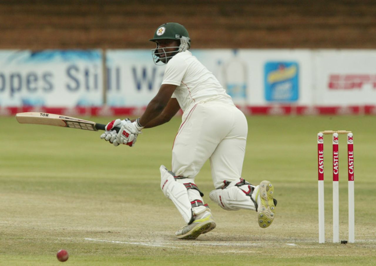 Tino Mawoyo glances fine, Zimbabwe v New Zealand, only Test, Bulawayo, 5th day, November 5, 2011