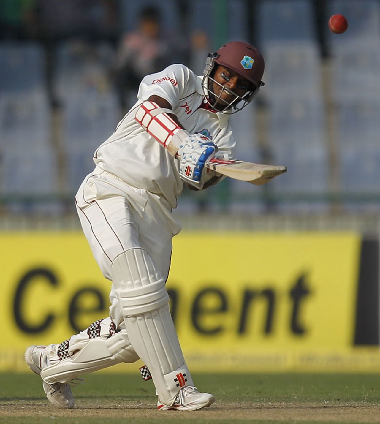 Shivnarine Chanderpaul hits a six, India v West Indies, 1st Test, New Delhi, 1st day