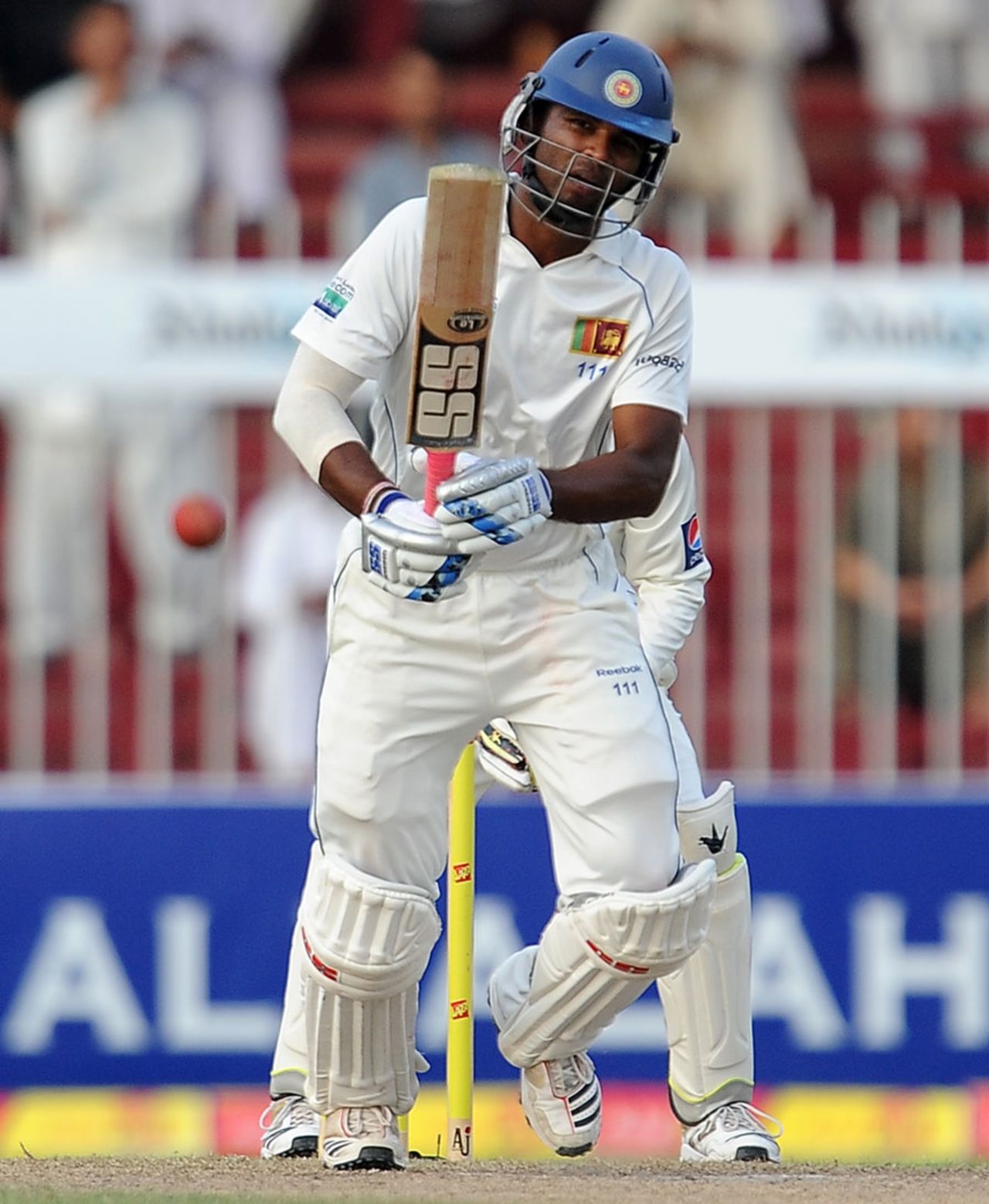 Tharanga Paranavitana plays one to the on side, Pakistan v Sri Lanka, 3rd Test, Sharjah, 4th day, November 6, 2011 
