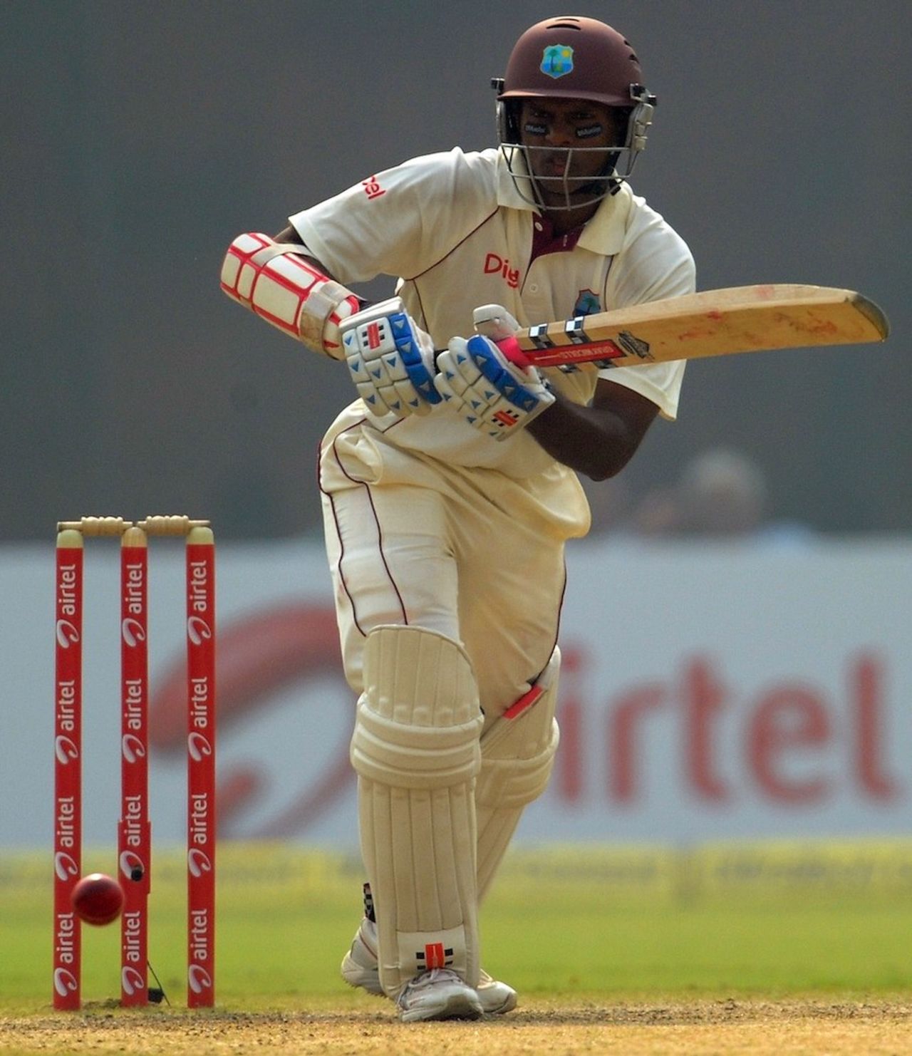 Shivnarine Chanderpaul steered the lead past 200, India v West Indies, 1st Test, New Delhi, 3rd day, November 8, 2011