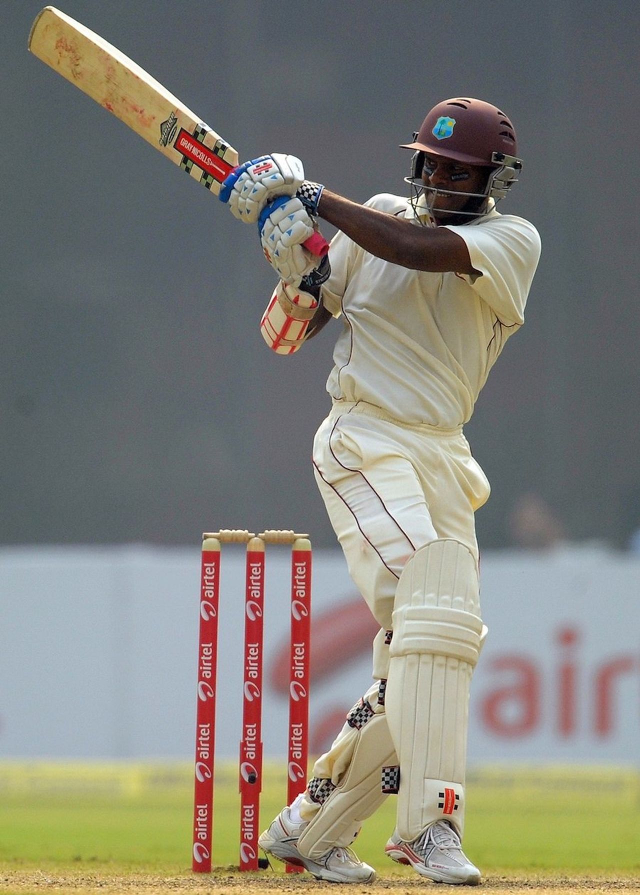 Shivnarine Chanderpaul played an aggressive innings, India v West Indies, 1st Test, New Delhi, 3rd day, November 8, 2011