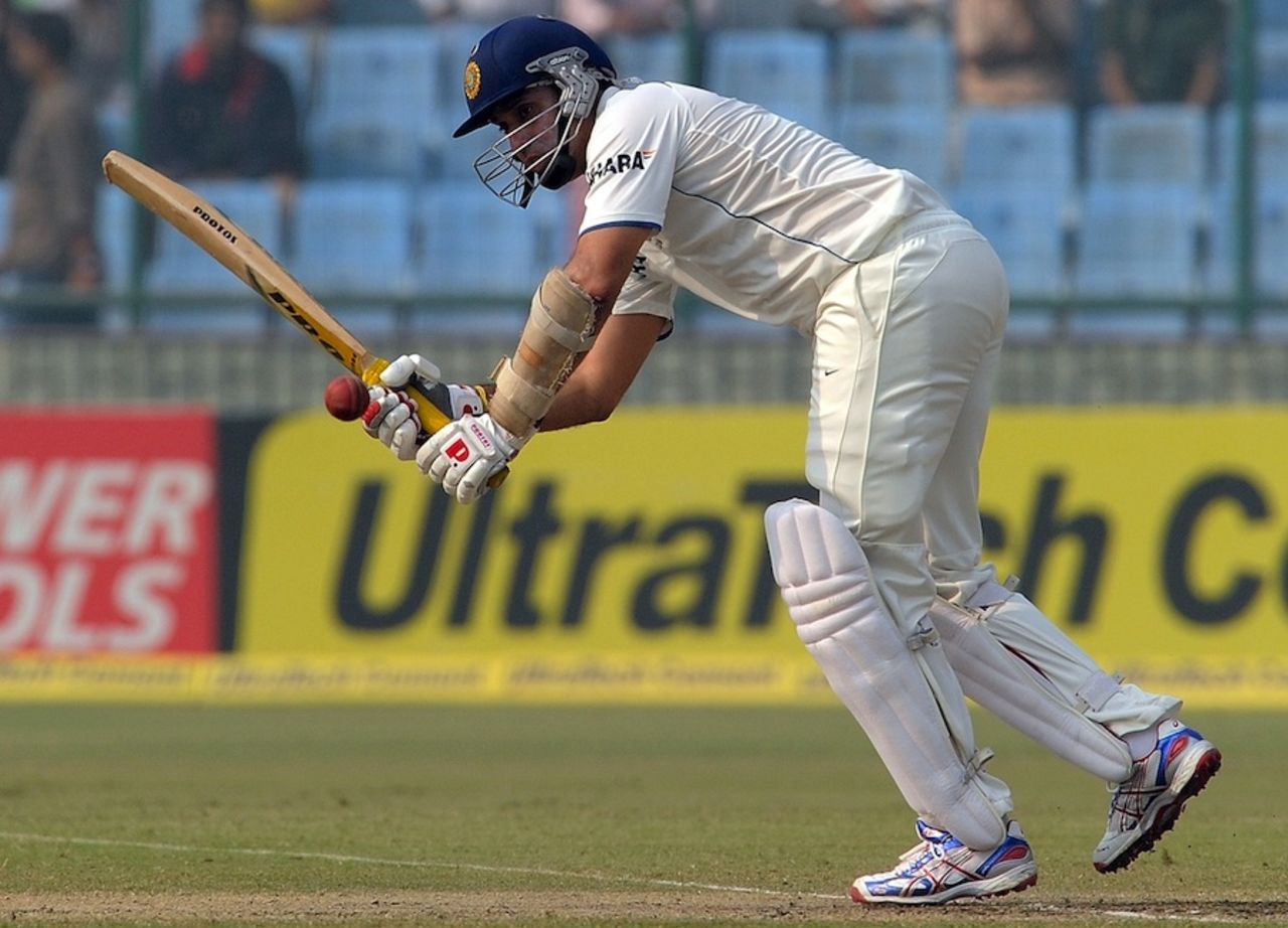 VVS Laxman flicks during a fluent innings, India v West Indies, 1st Test, New Delhi, 4th day, November 9, 2011