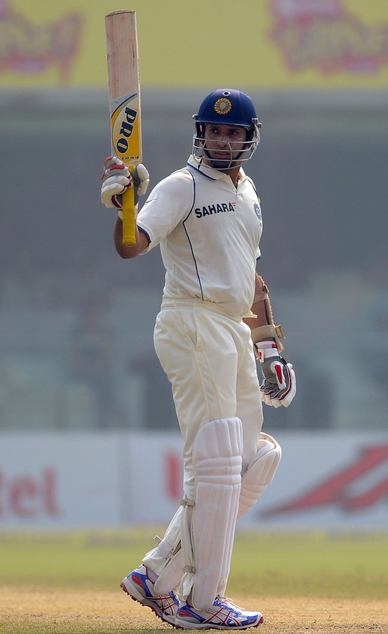 VVS Laxman acknowledges his half-century, India v West Indies, 1st Test, New Delhi, 4th day, November 9, 2011