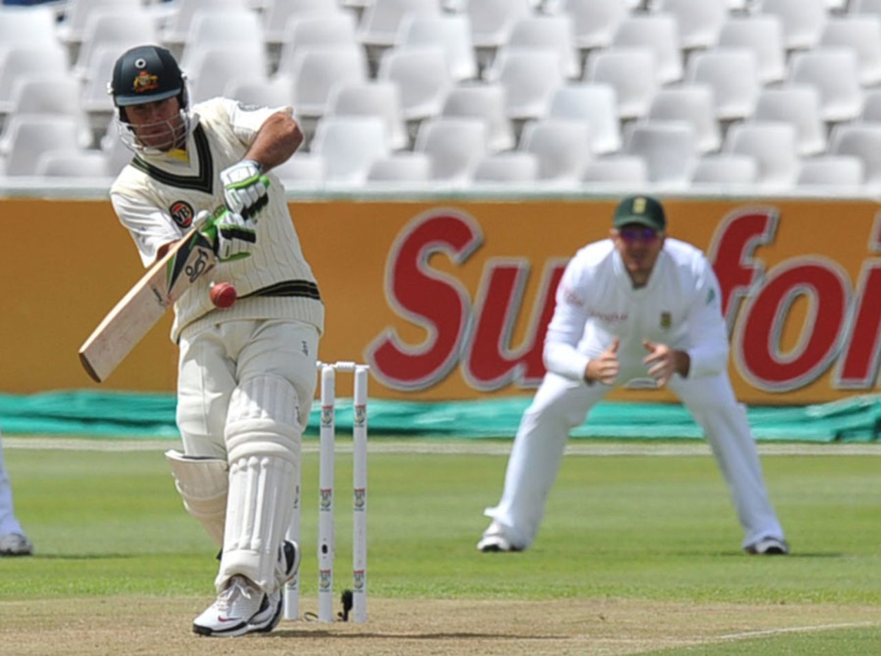 Ricky Ponting pulls the ball for a six, South Africa v Australia, 1st Test, Cape Town, 1st day, November 9, 2011