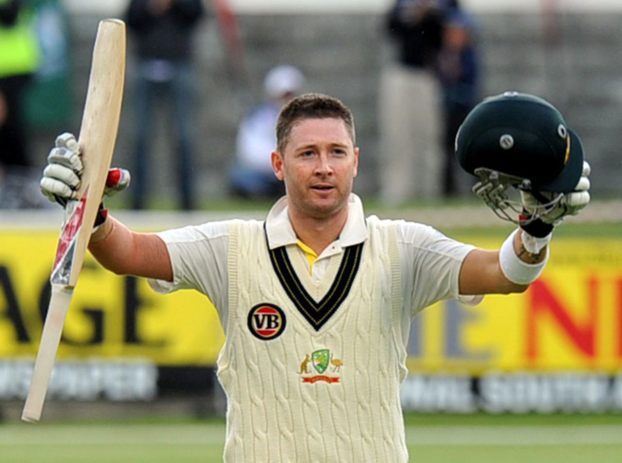 Michael Clarke completed his 16th Test century, South Africa v Australia, 1st Test, Cape Town, 1st day, November 9, 2011