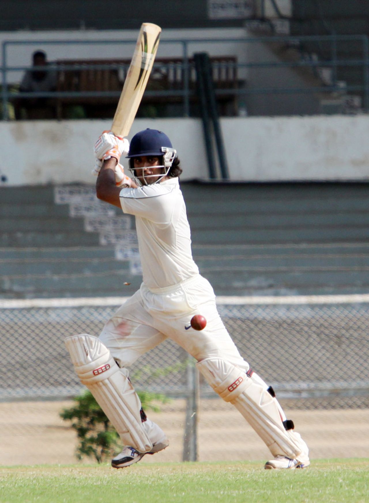 Abhishek Nayar hits out during his century, Tamil Nadu v Haryana, Ranji Trophy Elite 2011-12, Chennai, November 12, 2011