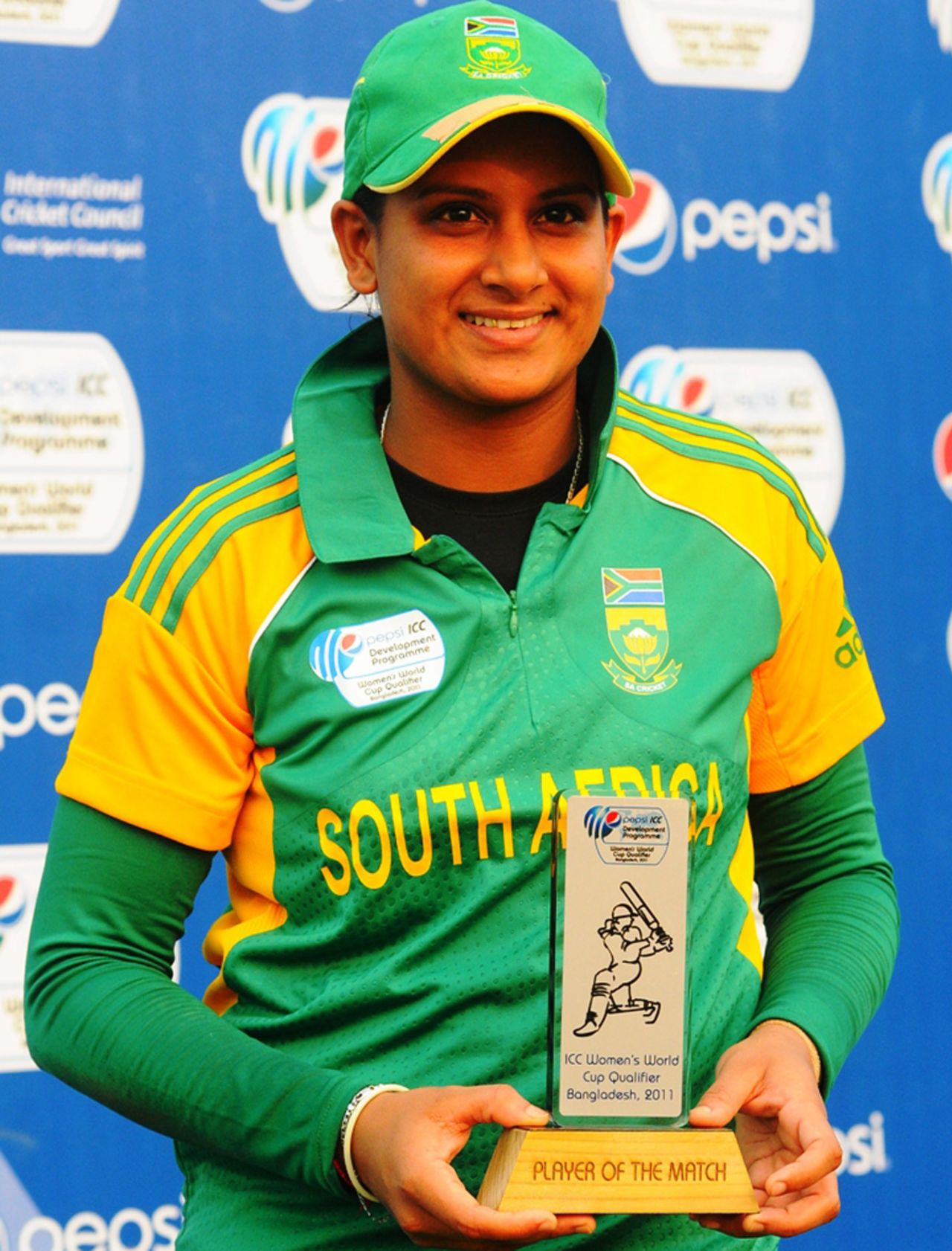 Trisha Chetty was Player of the Match against USA for her 95, South Africa Women v USA Women, Group A match, ICC Women's World Cup Qualifier, Savar, November 15, 2011