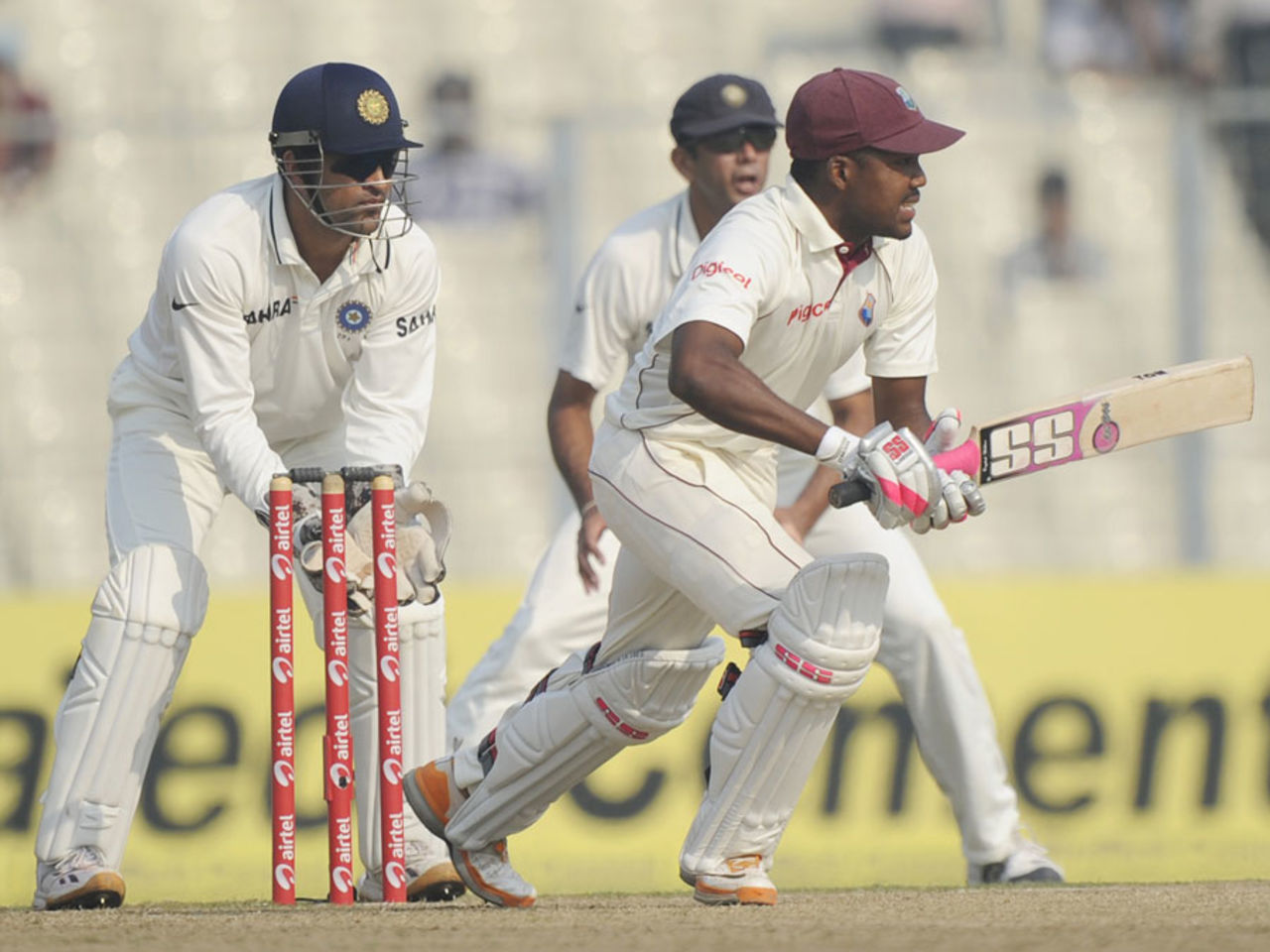 Darren Bravo steers through the off side, India v West Indies, 2nd Test, Kolkata, 4th day, November 17, 2011