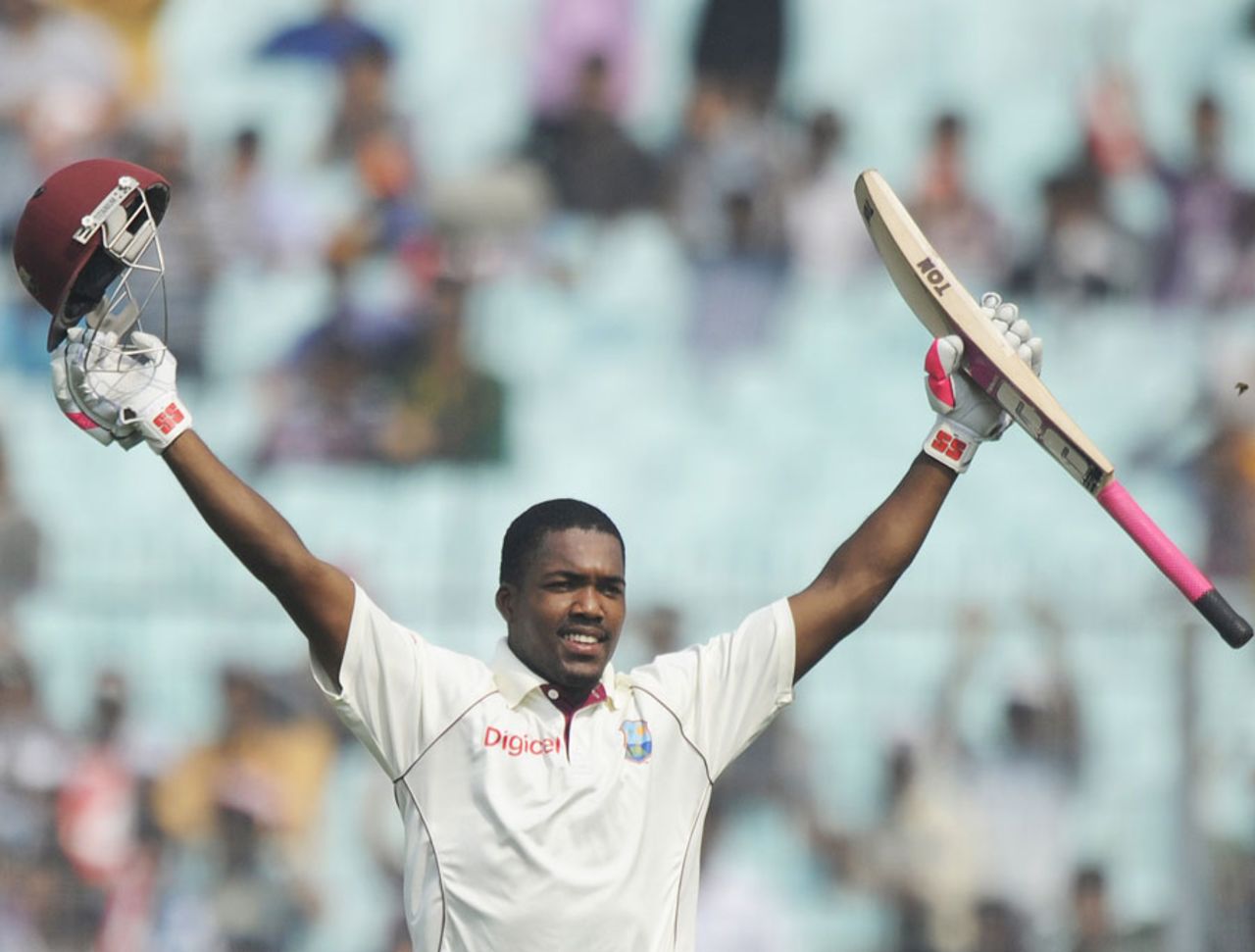 Darren Bravo scored his second ton in three Tests, India v West Indies, 2nd Test, Kolkata, 4th day, November 17, 2011