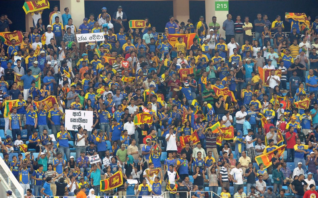 A sizable number of Sri Lankan fans turned up to support their side, Pakistan v Sri Lanka, 3rd ODI, Dubai, November 18, 2011