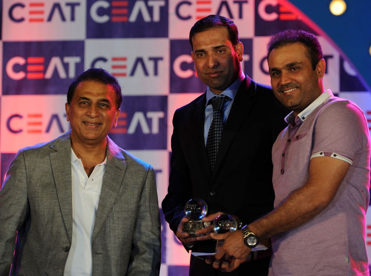 VVS Laxman and Virender Sehwag were felicitated at the Ceat Awards, Mumbai, November 19, 2011