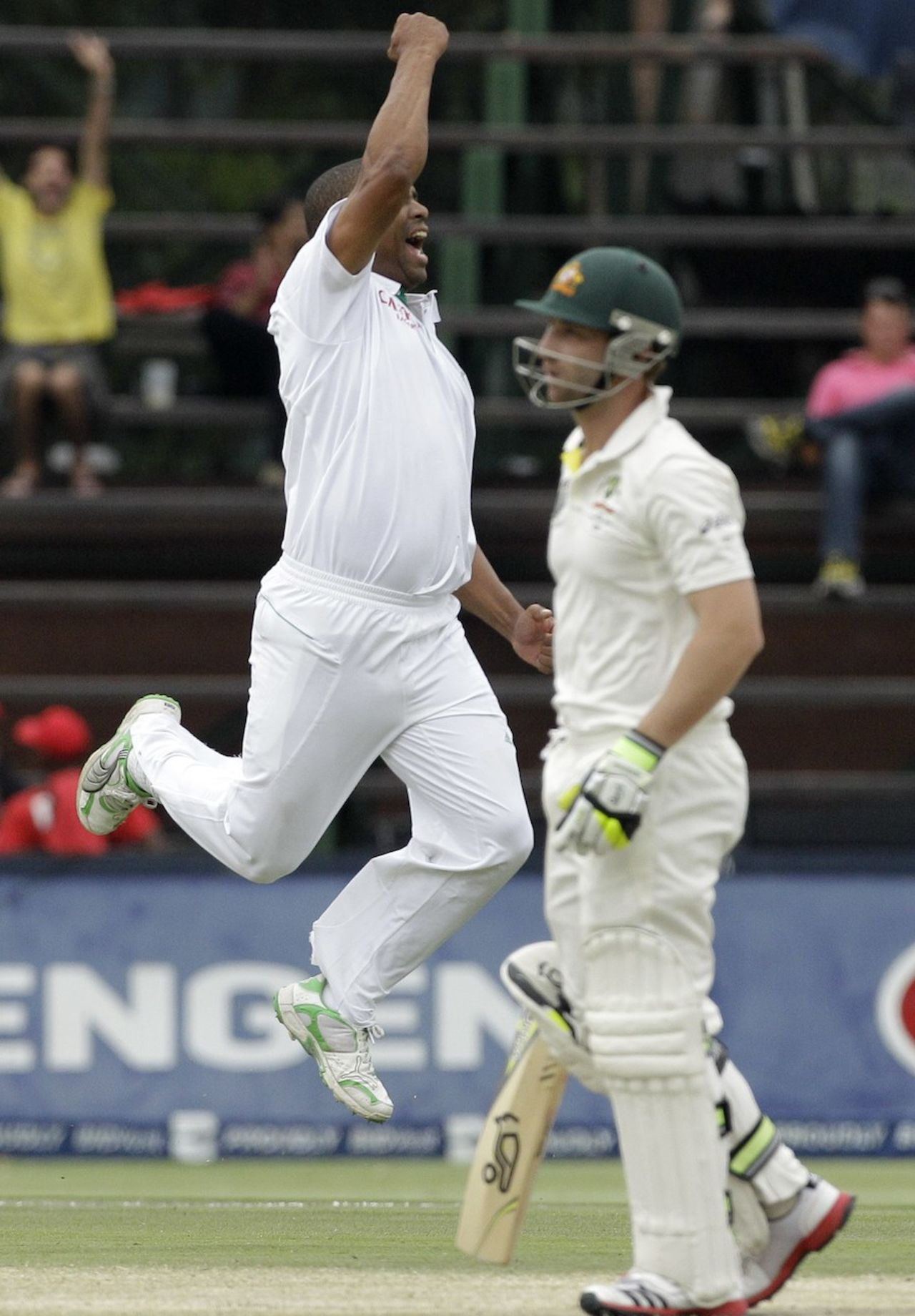 Vernon Philander had Phillip Hughes caught at slip, South Africa v Australia, 2nd Test, Johannesburg, 4th day, November 20, 2011
