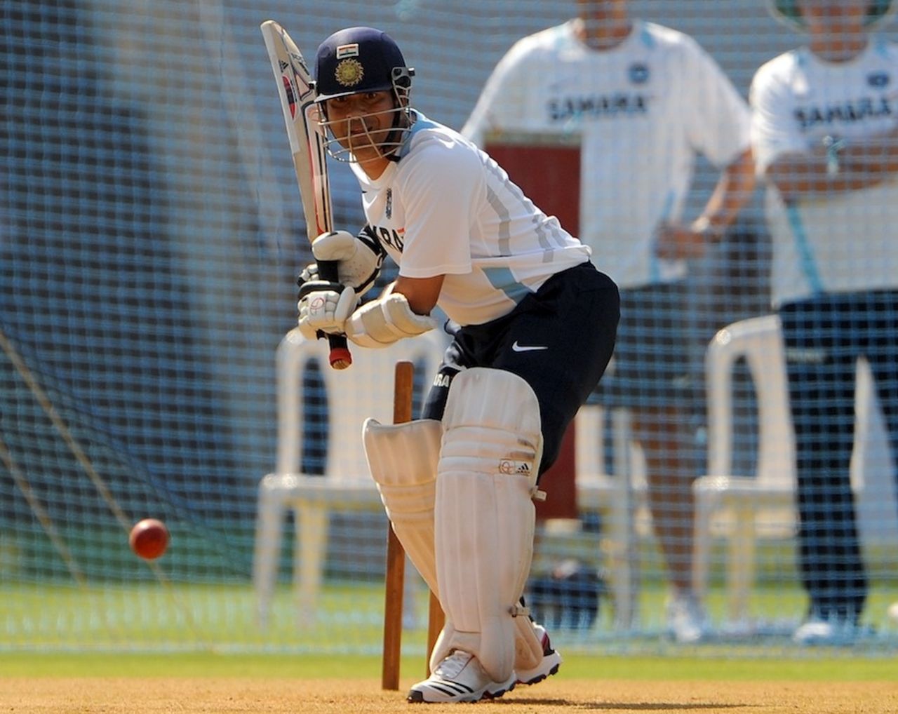 Sachin Tendulkar bats in the nets, Mumbai, November 21, 2011