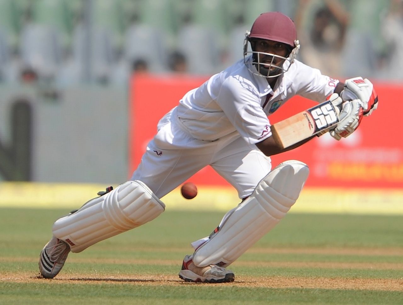 Adrian Barath scored 62 off 148 balls, India v West Indies, 3rd Test, Mumbai, 1st day, November 22, 2011