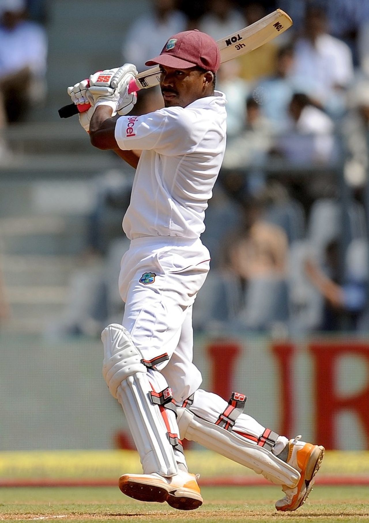 Darren Bravo cuts of the back foot, India v West Indies, 3rd Test, Mumbai, 2nd day, November 23, 2011