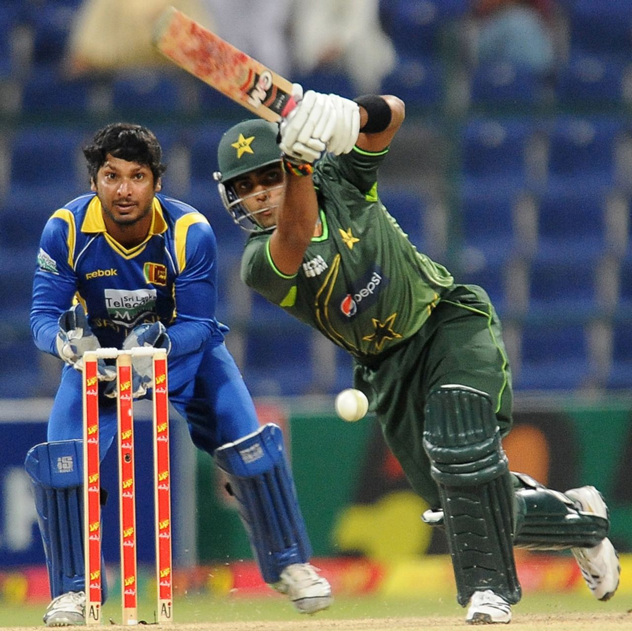 Umar Akmal drives down the ground, Pakistan v Sri Lanka, 5th ODI, Abu Dhabi, November 23, 2011