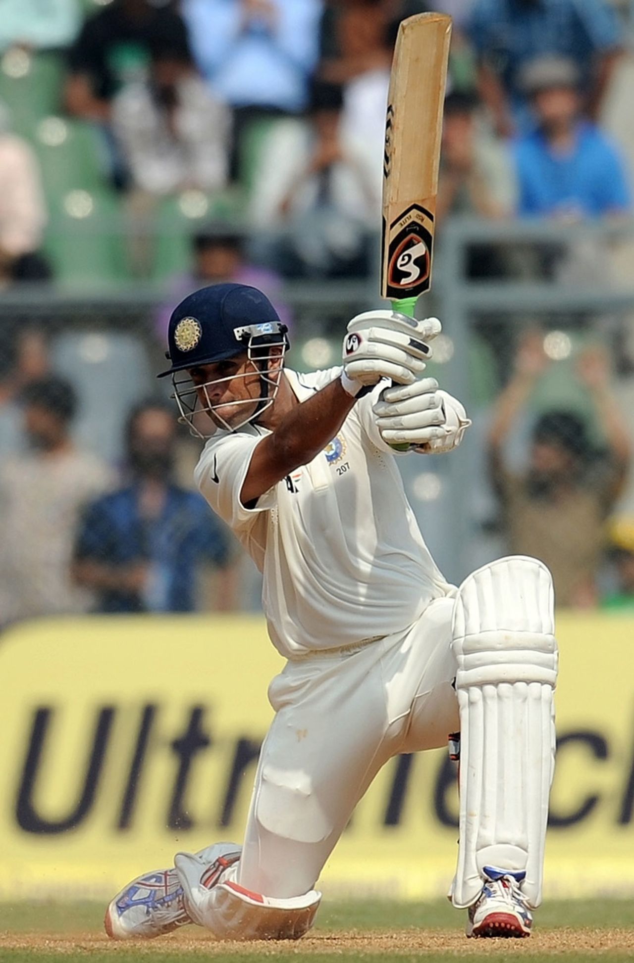 Rahul Dravid drives fluently through the covers, India v West Indies, 3rd Test, Mumbai, 3rd day, November 24, 2011