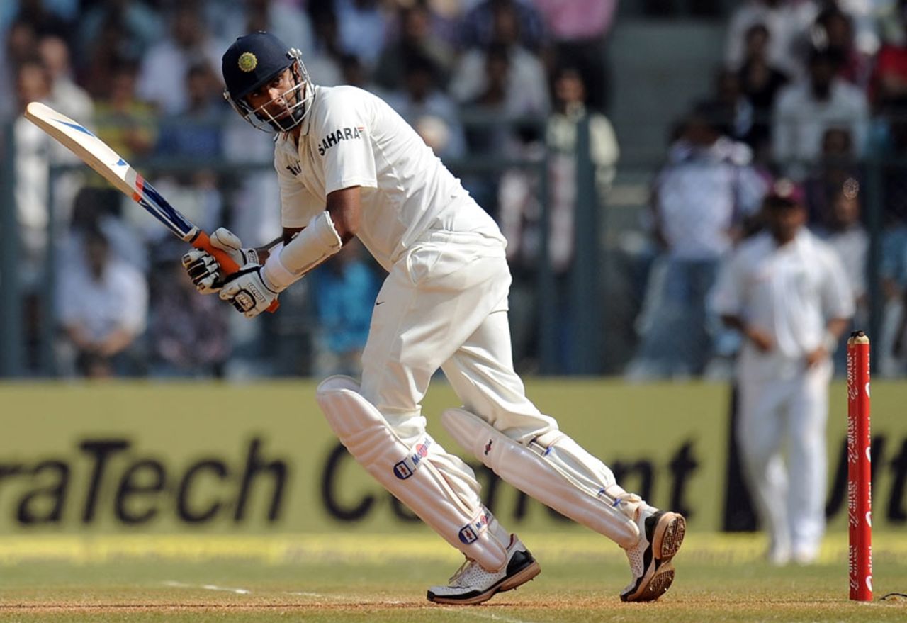 R Ashwin flicks one away, India v West Indies, 3rd Test, Mumbai, 4th day, November 25, 2011