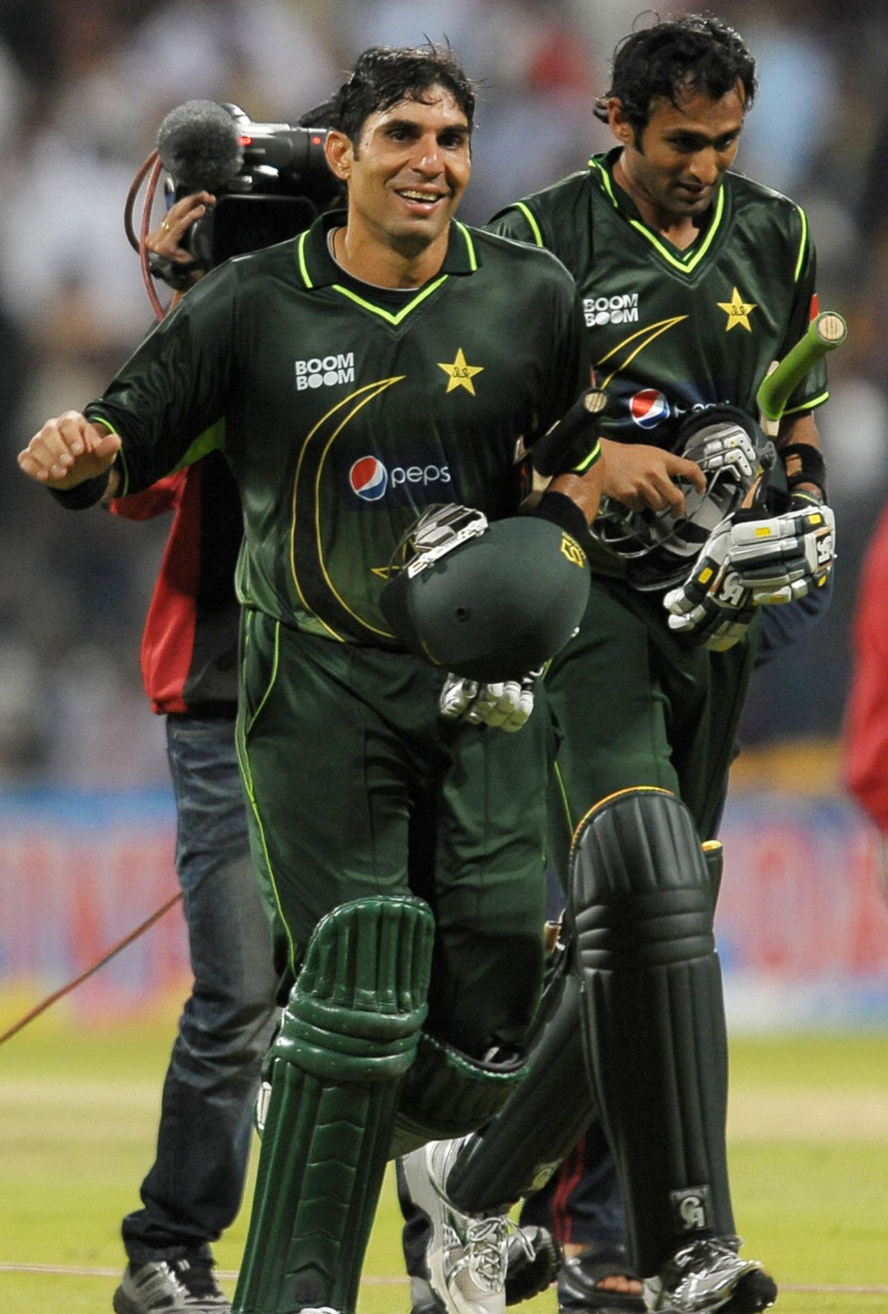 A delighted Misbah-ul-Haq after guiding Pakistan to victory, Pakistan v Sri Lanka, Only T20I, Abu Dhabi, November 25, 2011 