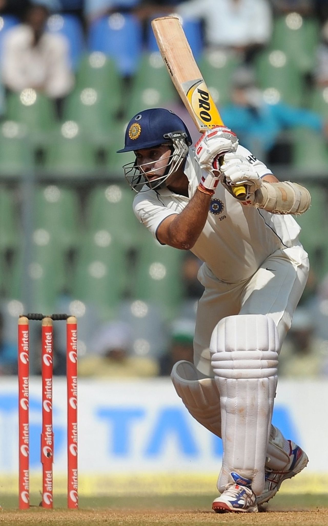 VVS Laxman drives through the off side, India v West Indies, 3rd Test, Mumbai, 5th day, November 26, 2011 