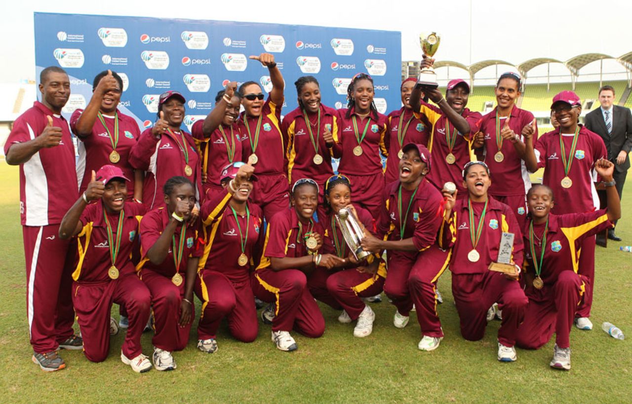 West Indies Women celebrate winning the final of the Women's World Cup Qualifiers, Pakistan v West Indies, ICC Women's World Cup Qualifier, Mirpur, November 26, 2011