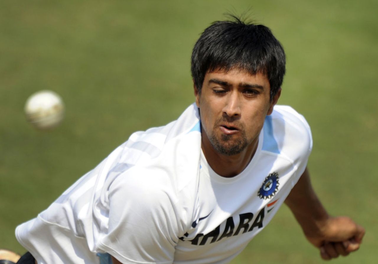 Rahul Sharma bowls in the nets, Cuttack, November 28, 2011