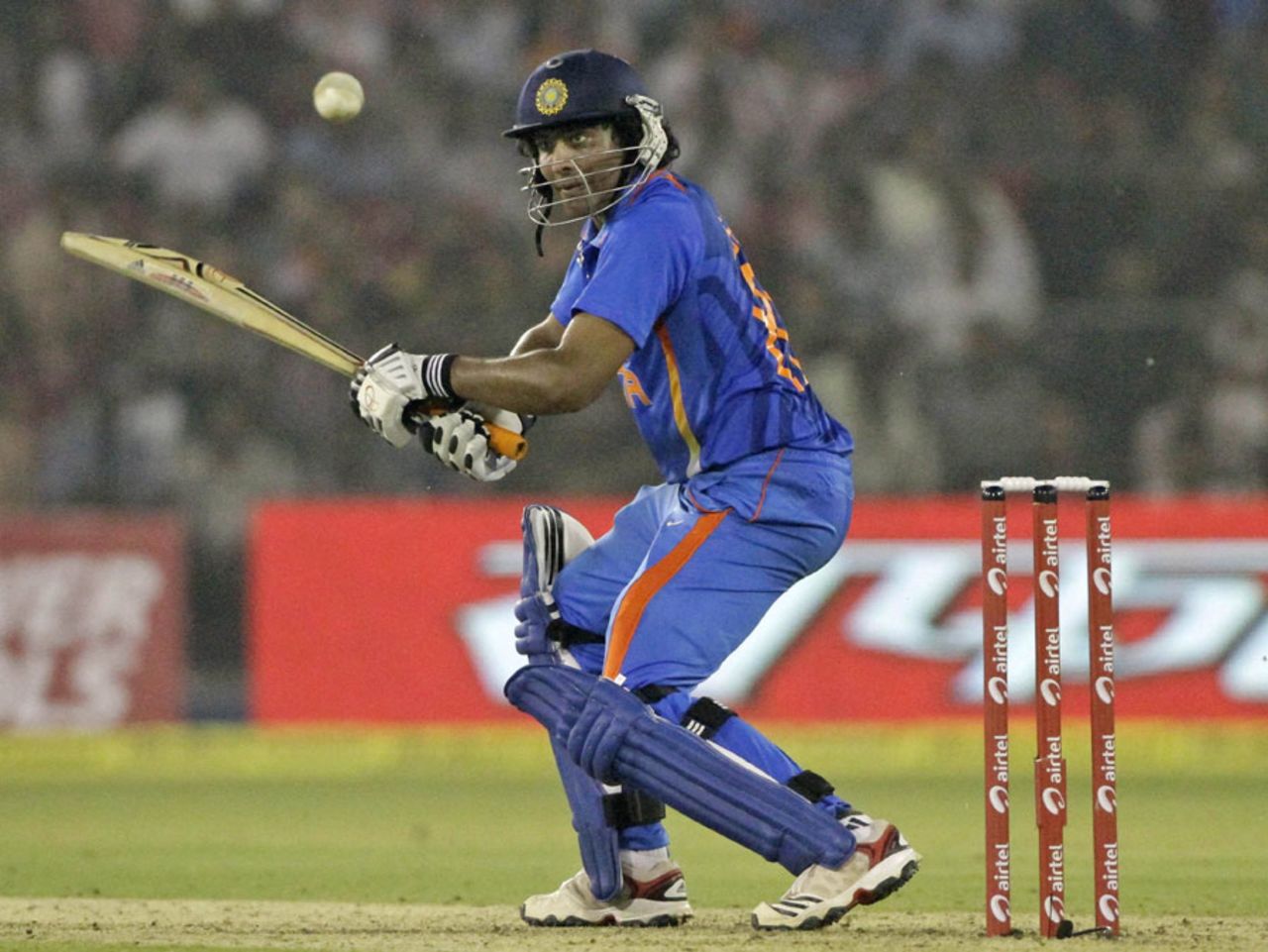 Ravindra Jadeja made a steady 38, India v West Indies, 1st ODI, Cuttack, November 29, 2011