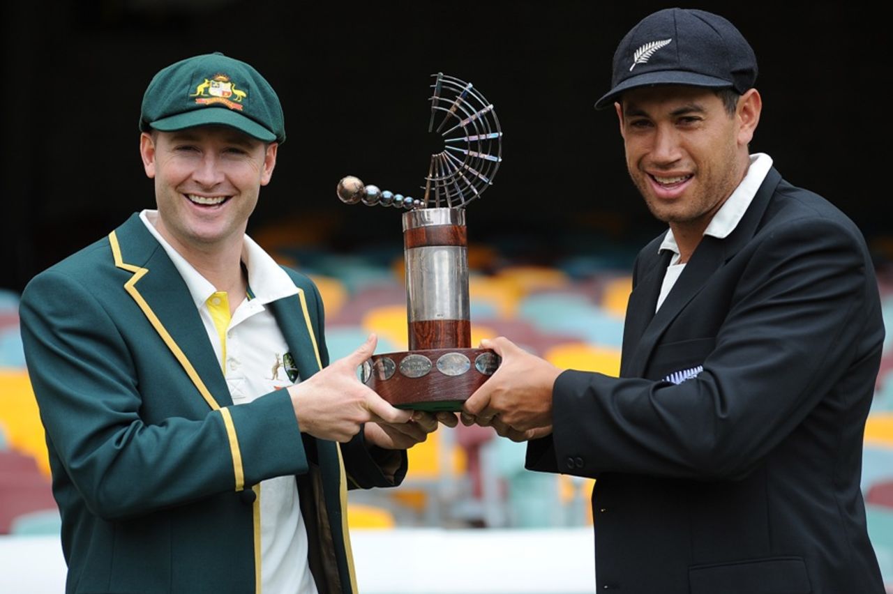 Michael Clarke and Ross Taylor ahead of the Test series, Brisbane, November 30, 2011