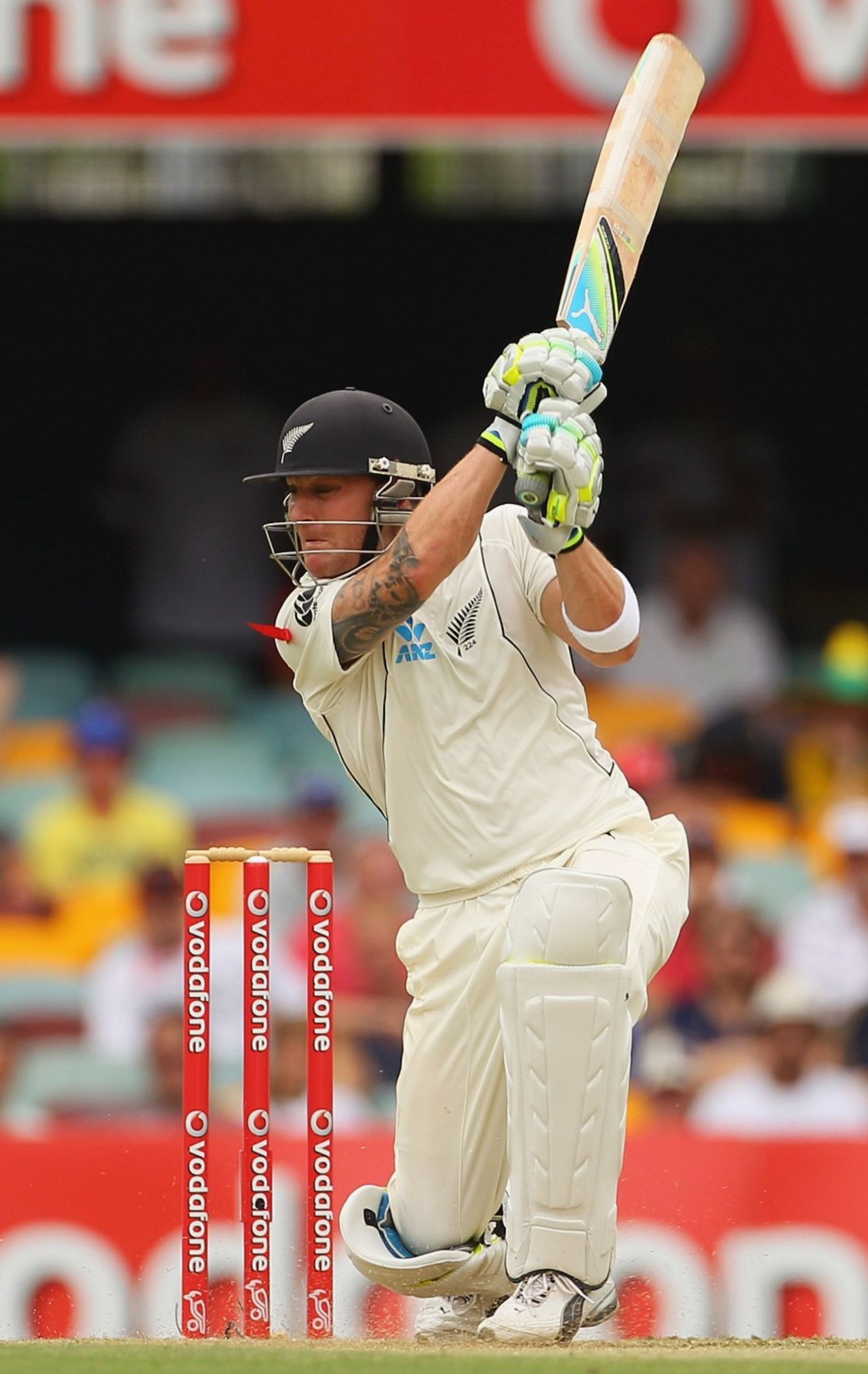 Brendon McCullum drives hard, Australia v New Zealand, 1st Test, Brisbane, 1st day, December 1, 2011