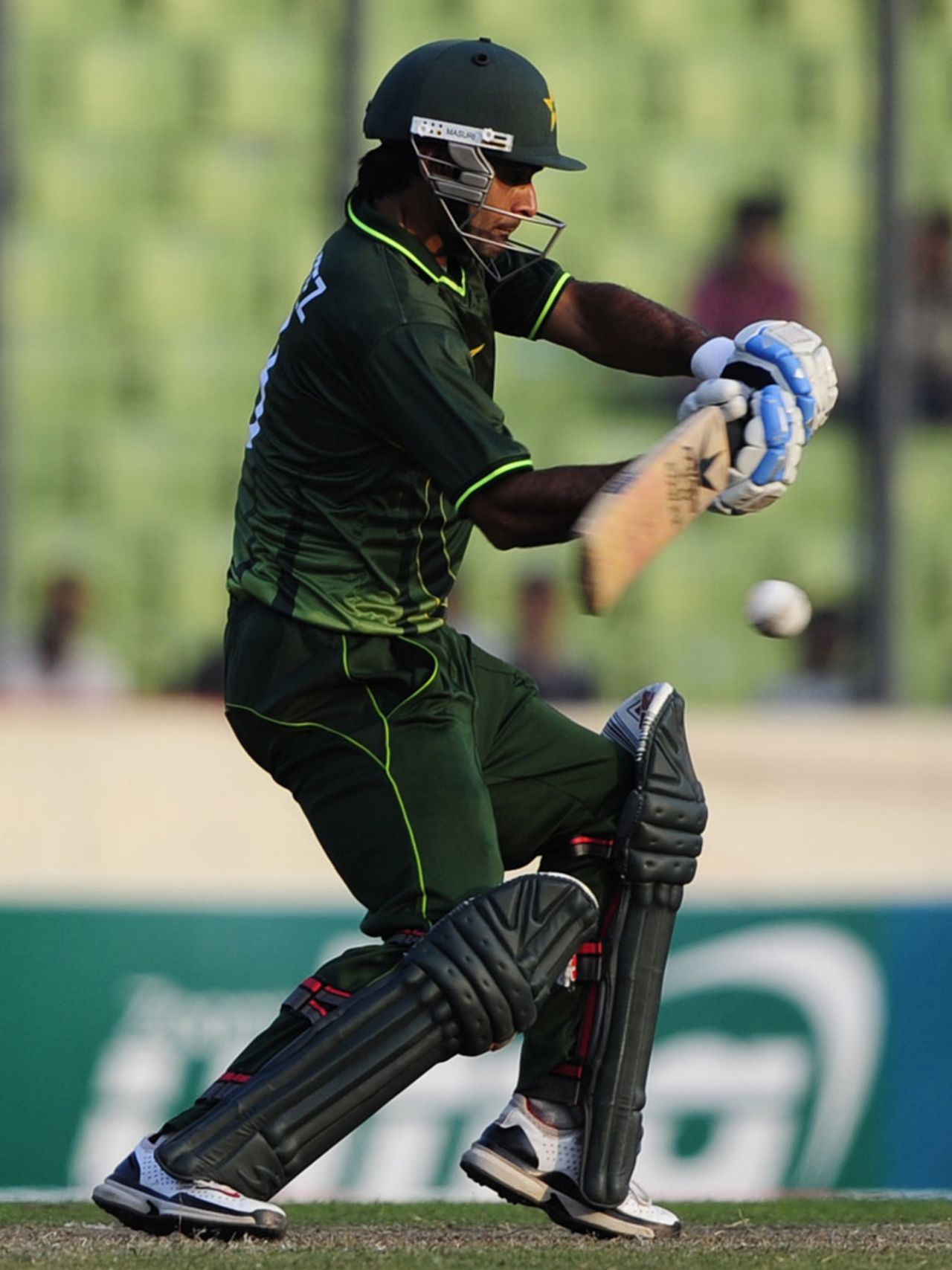Mohammad Hafeez punches one to the off side, Bangladesh v Pakistan, 1st ODI, Mirpur, December 1, 2011