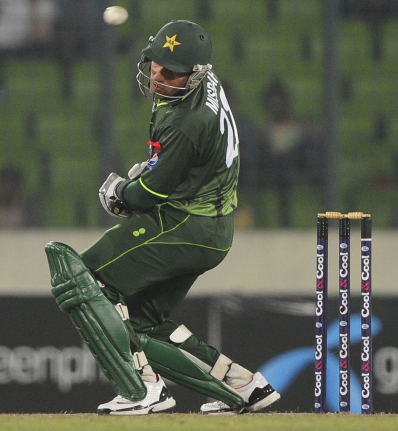Misbah-ul-Haq weaves out of the way of a short ball, Bangladesh v Pakistan, 1st ODI, Mirpur, December 1, 2011
