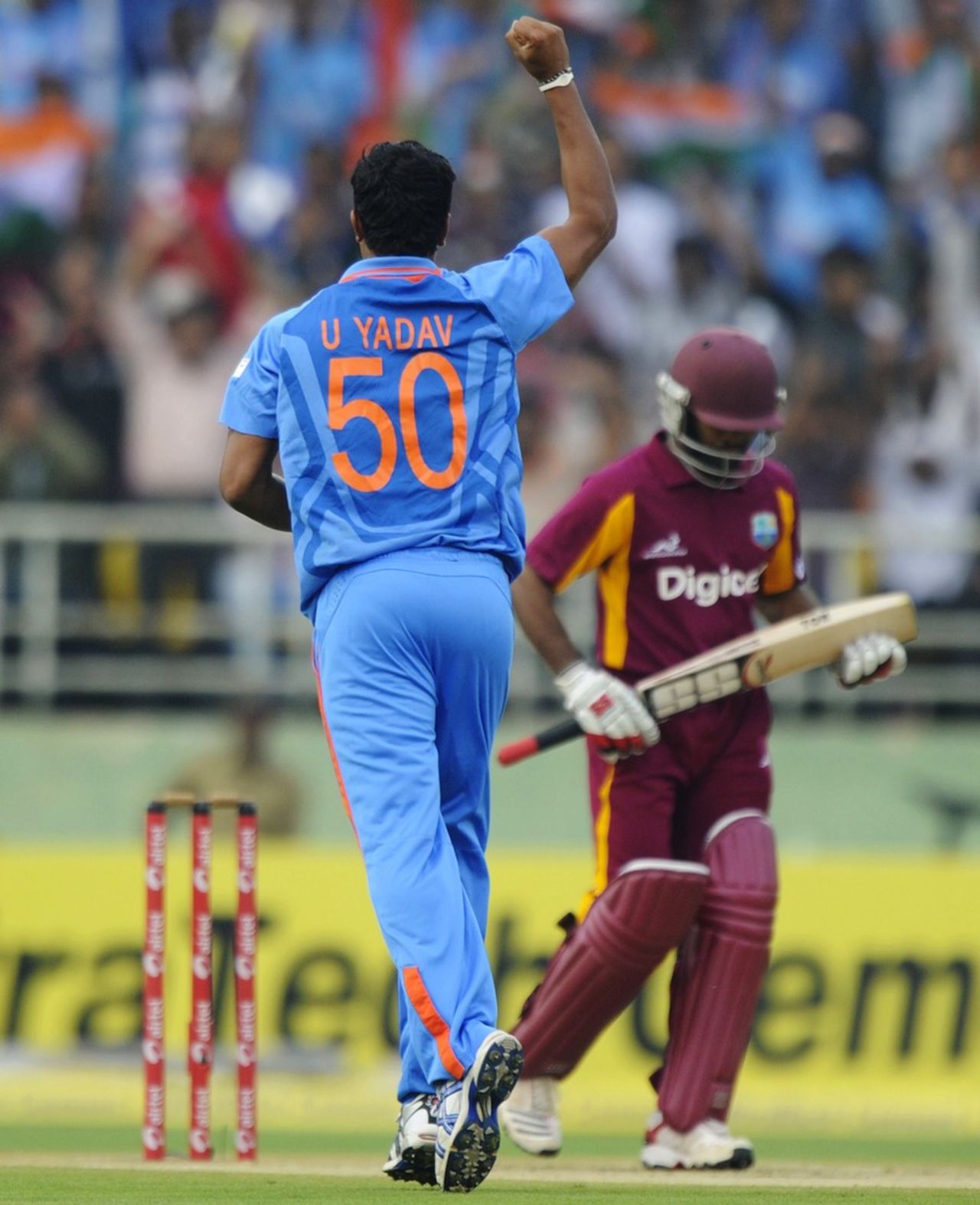 Umesh Yadav had Adrian Barath caught behind, India v West Indies, 2nd ODI, Visakhapatnam, December 2, 2011