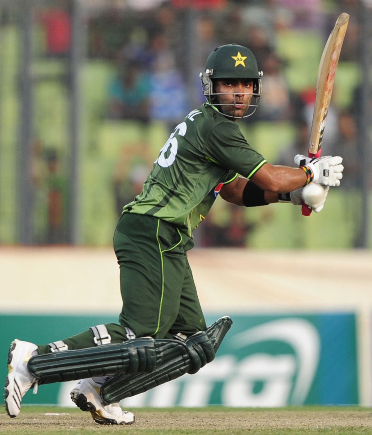 Umar Akmal plays one to the off side, Bangladesh v Pakistan, 2nd ODI, Mirpur, December 3, 2011