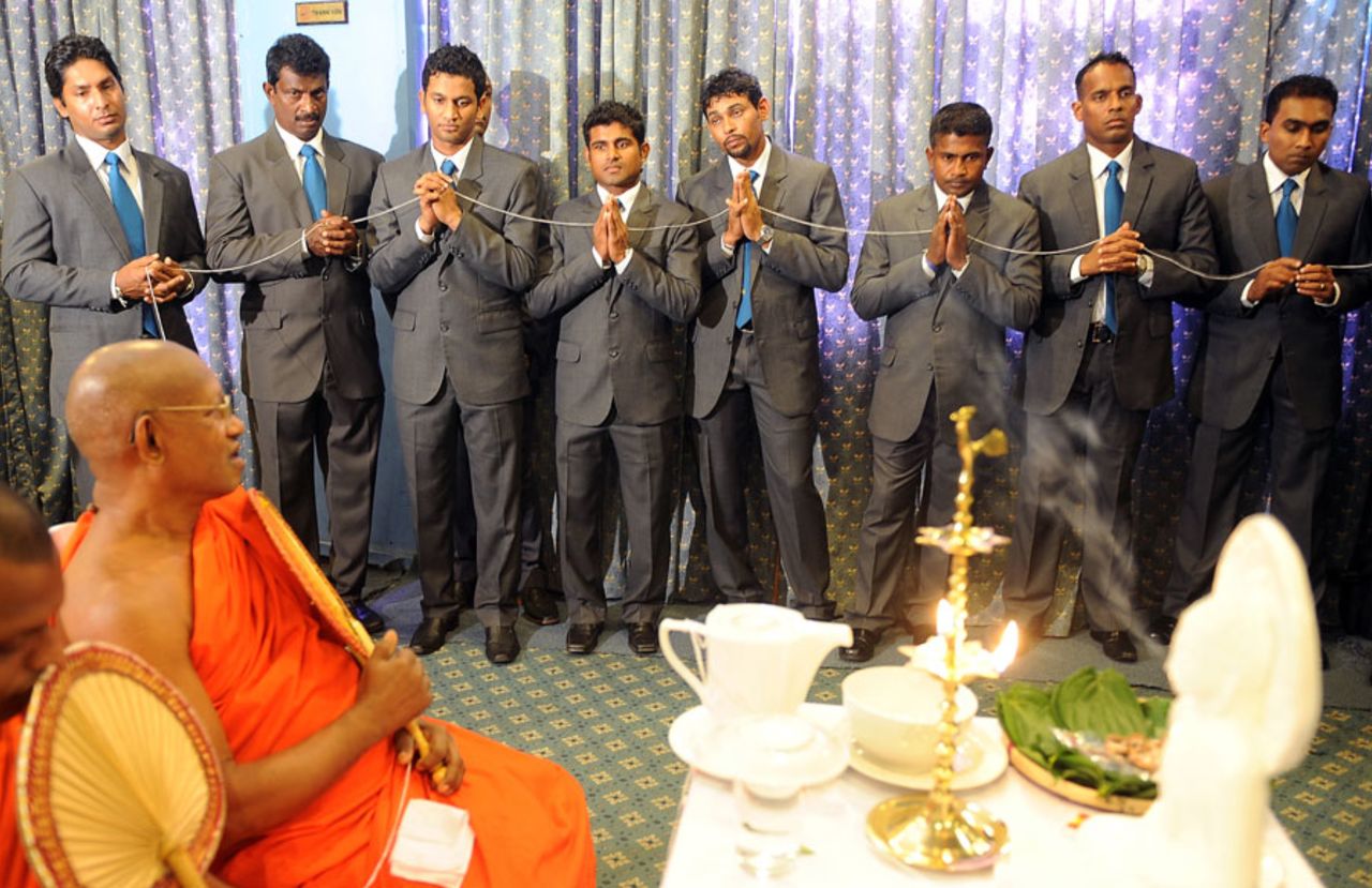 Sri Lanka hold a thread ceremony ahead of their tour of South Africa, Colombo, December 5, 2011