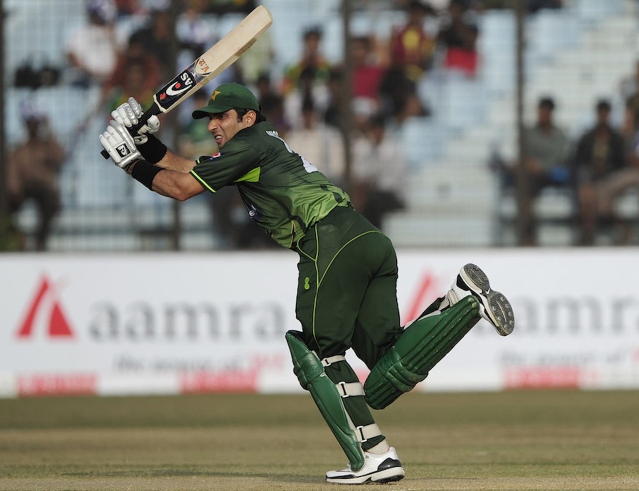 Misbah-ul-Haq flicks during his 47, Bangladesh v Pakistan, 3rd ODI, Chittagong, December 6, 2011 