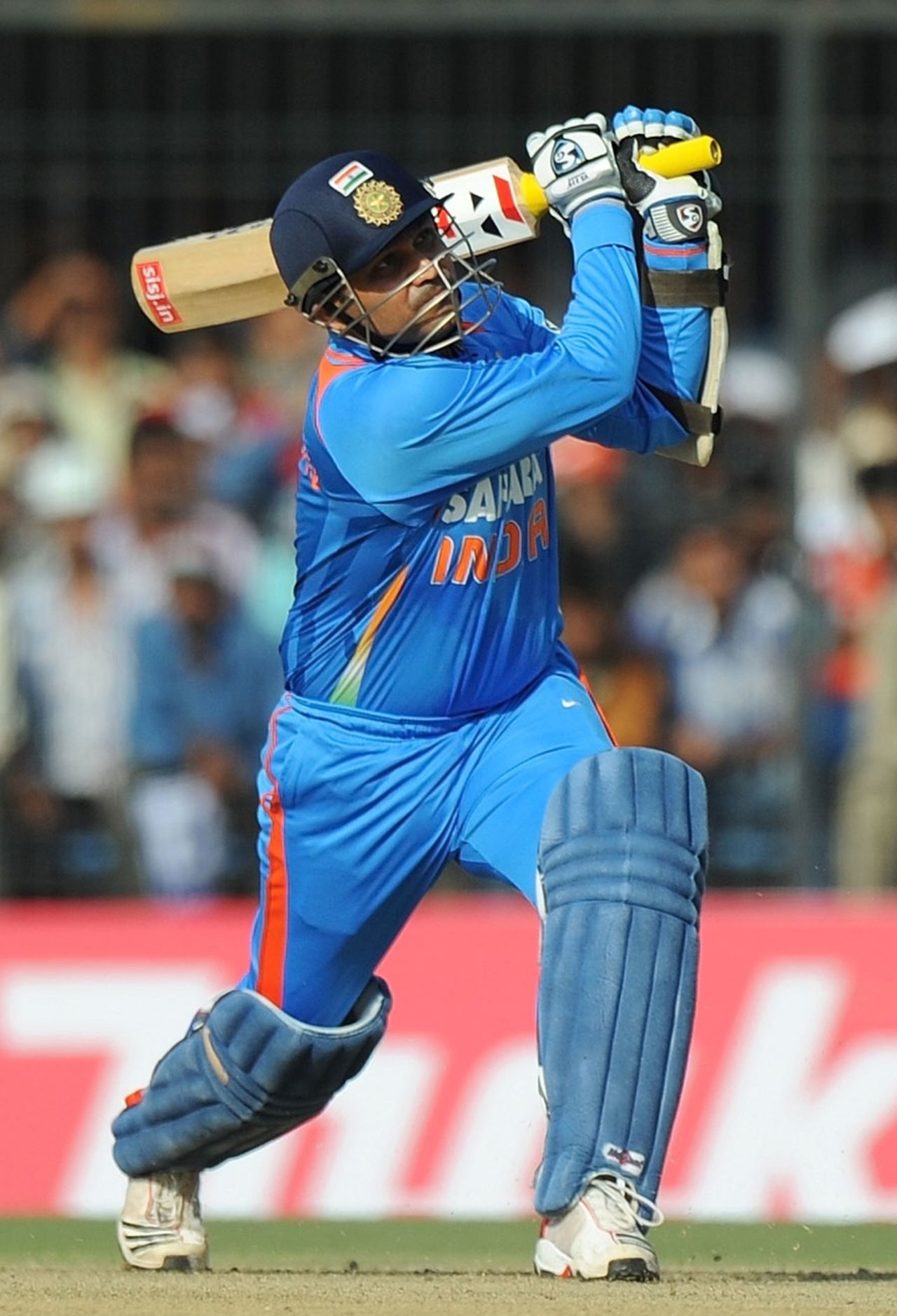 Virender Sehwag smacks one for six, India v West Indies, 4th ODI, Indore, December 8, 2011