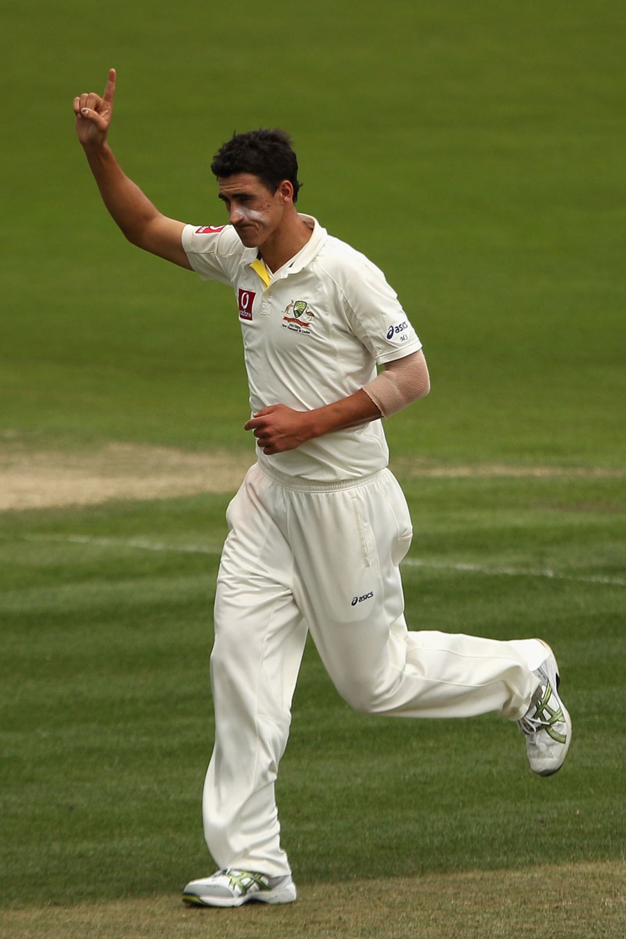 Mitchell Starc took 2 for 30, Australia v New Zealand, second Test, Hobart, day one, December 9 2011