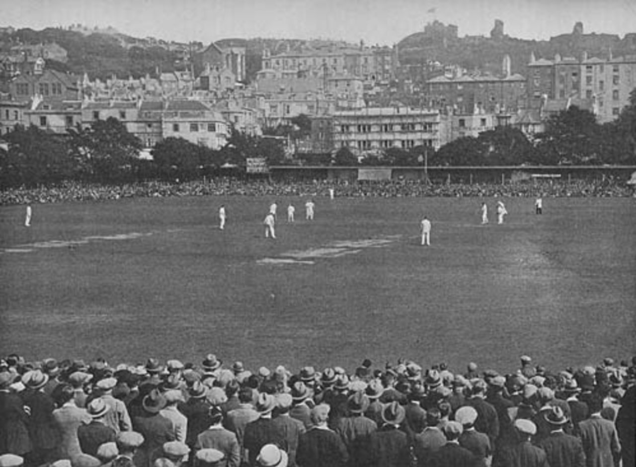 A record crowd watch Sussex v Kent at Hastings in 1932