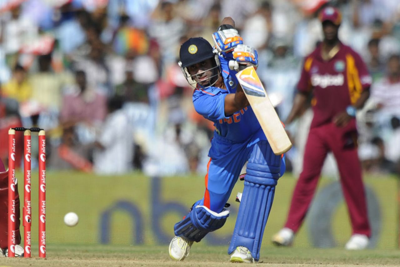 Manoj Tiwary scored his maiden ODI half-century, India v West Indies, 5th ODI, Chennai, December 11, 2011