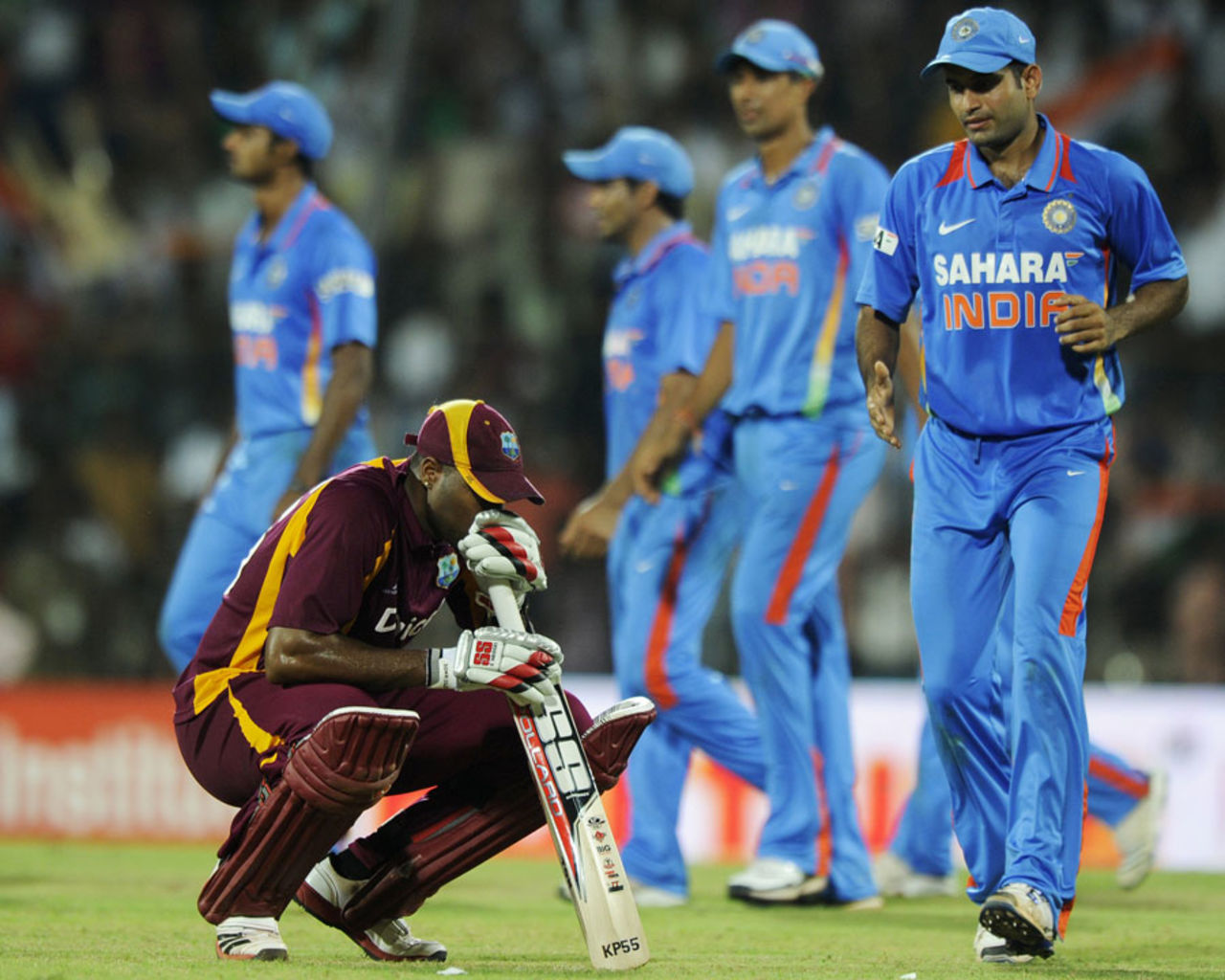 Kieron Pollard shows his disappointment after West Indies' loss, India v West Indies, 5th ODI, Chennai, December 11, 2011
