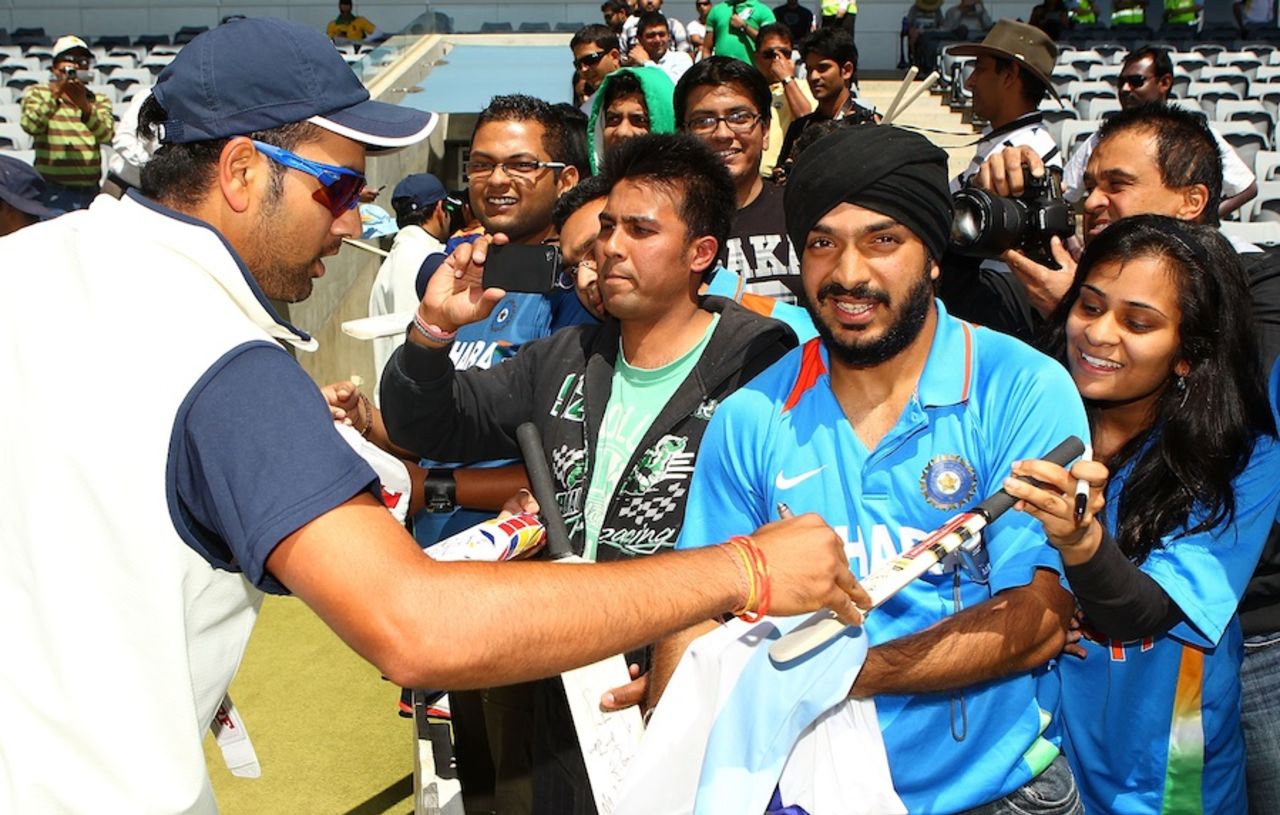 Rohit Sharma signs autographs, Cricket Australia Chairman's XI v Indians, Canberra, 1st day, December 15, 2011